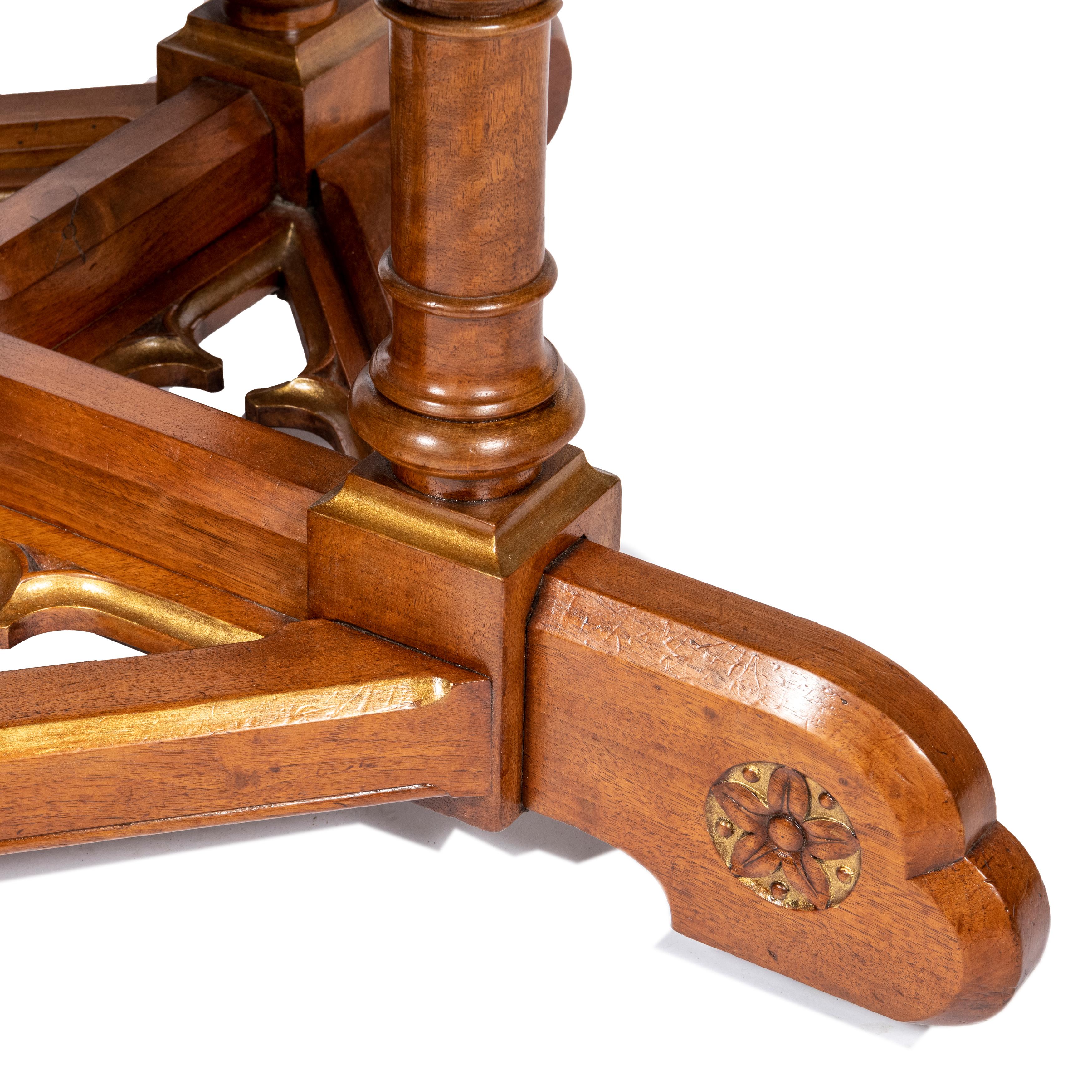 Late 19th Century Walnut and Burr Walnut Octagonal Centre Table, England circa 1870