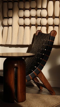 Walnut and Cactus Leather Chaise from Luteca, Available Now