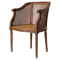 Walnut and Cane Bergère Chair