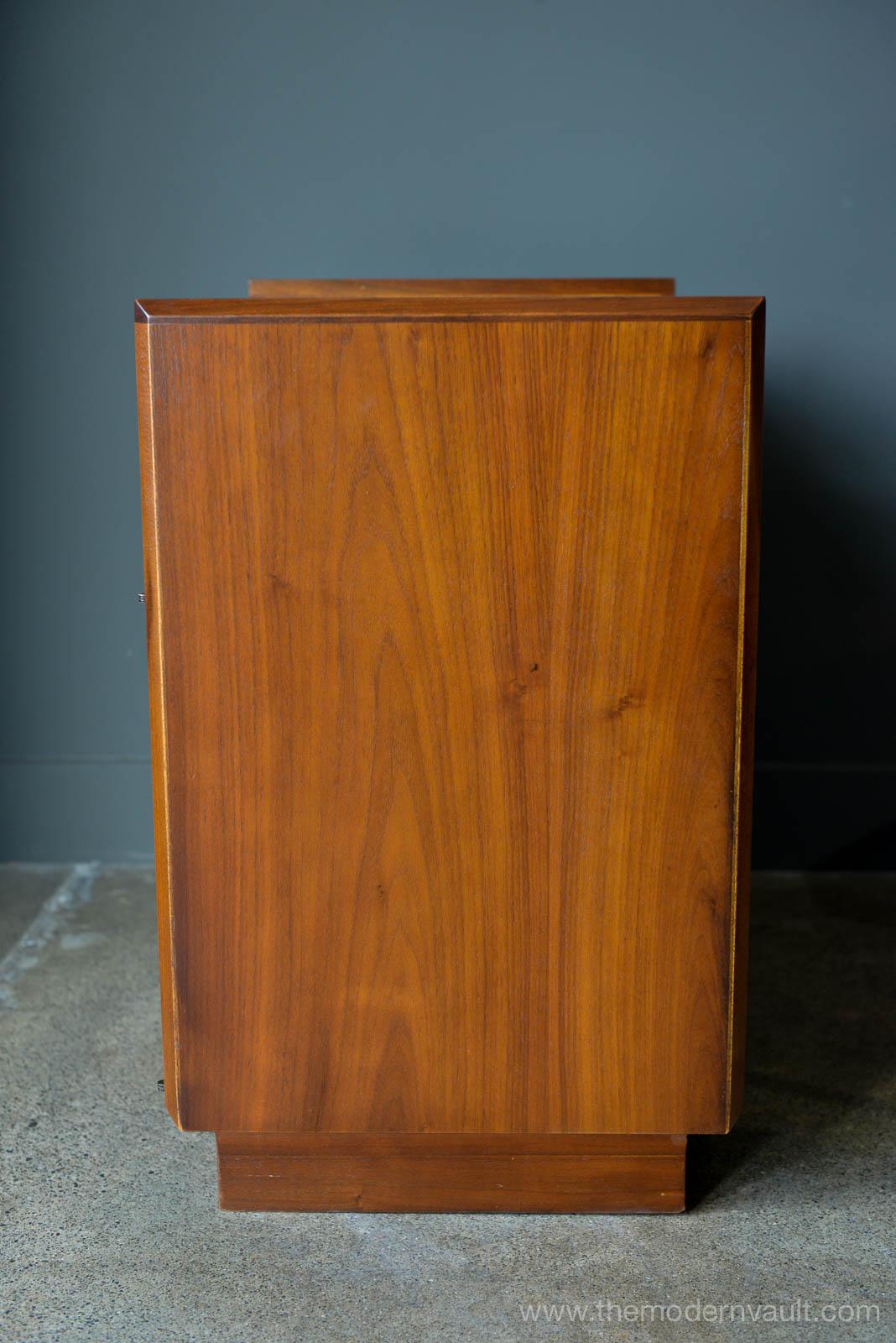Mid-20th Century Walnut and Cane Cabinet or Nightstand by Jack Cartwright for Founders circa 1965