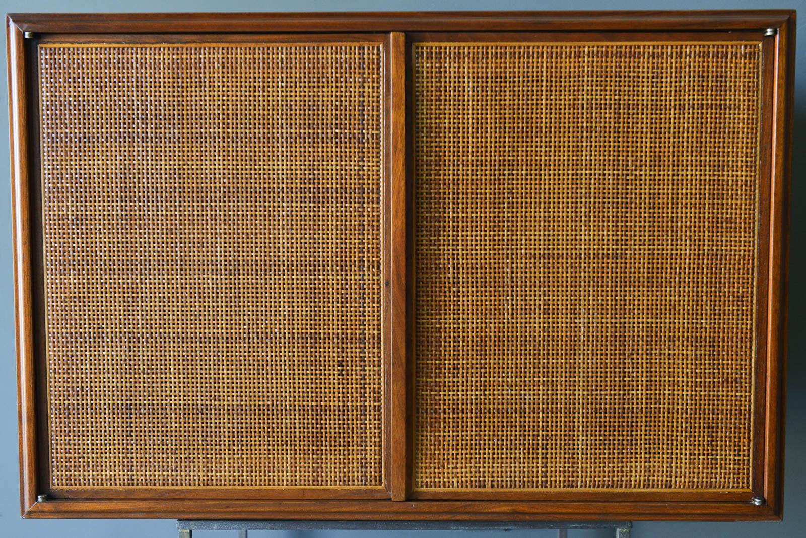 Walnut and Cane Floating Cabinet, ca. 1955 3