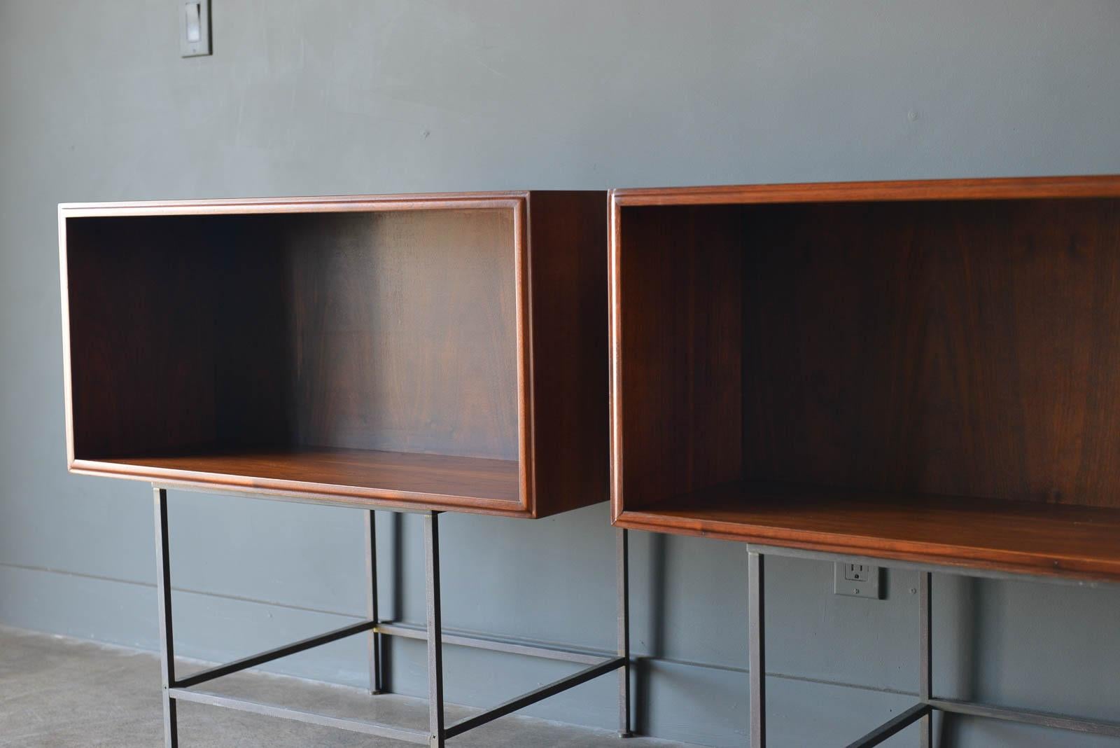 Mid-Century Modern Walnut Floating Cabinets or Nightstands, ca. 1955