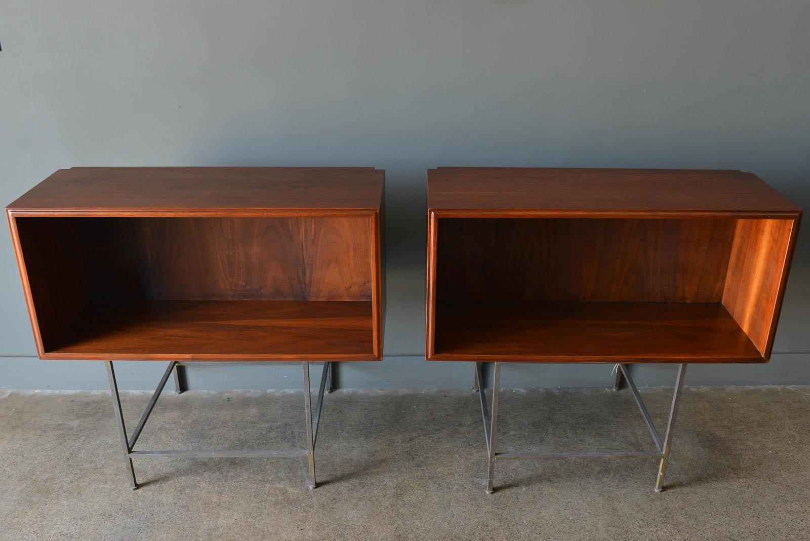 American Walnut Floating Cabinets or Nightstands, ca. 1955