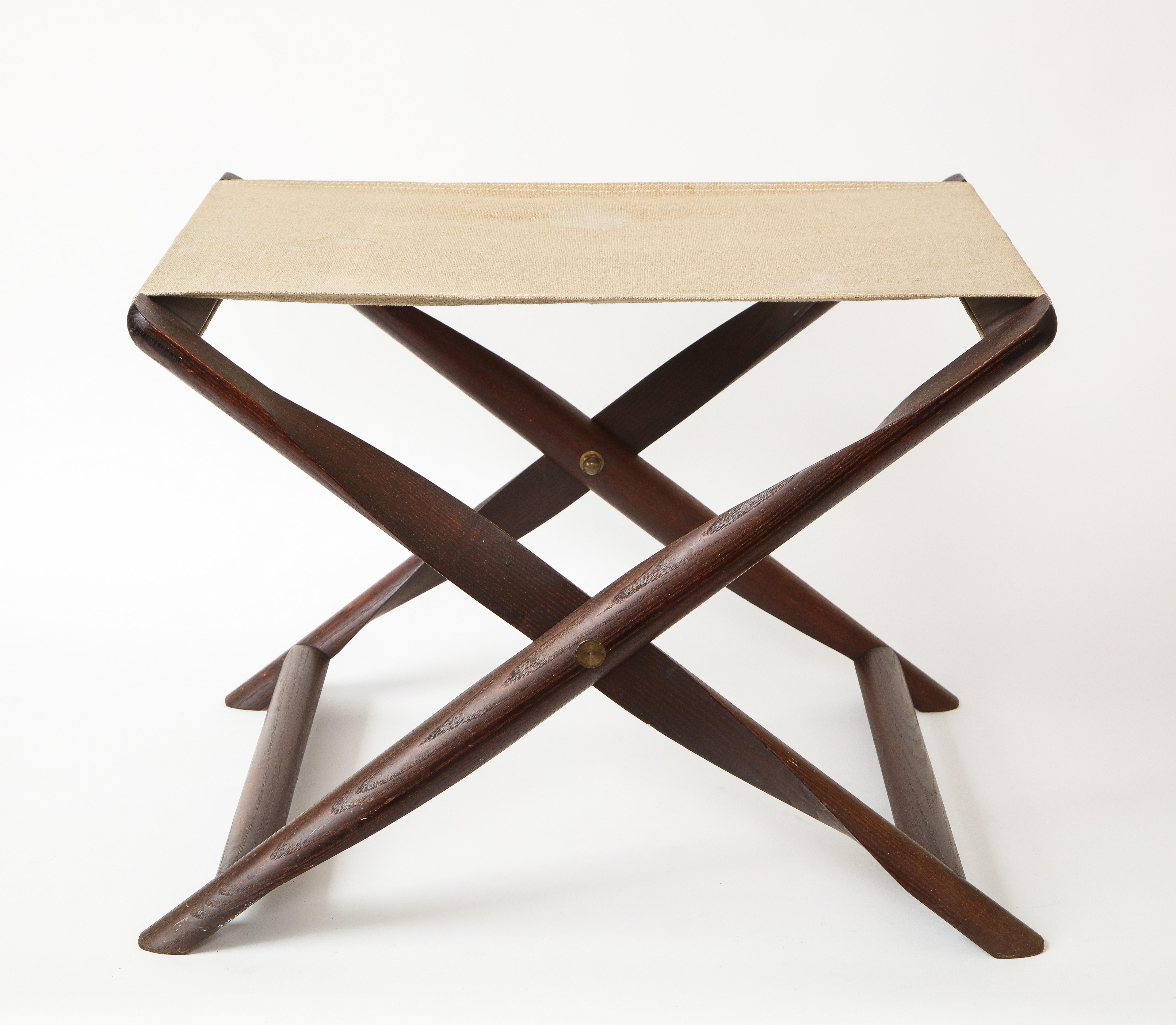 Scandinavian Modern Walnut and Canvas 