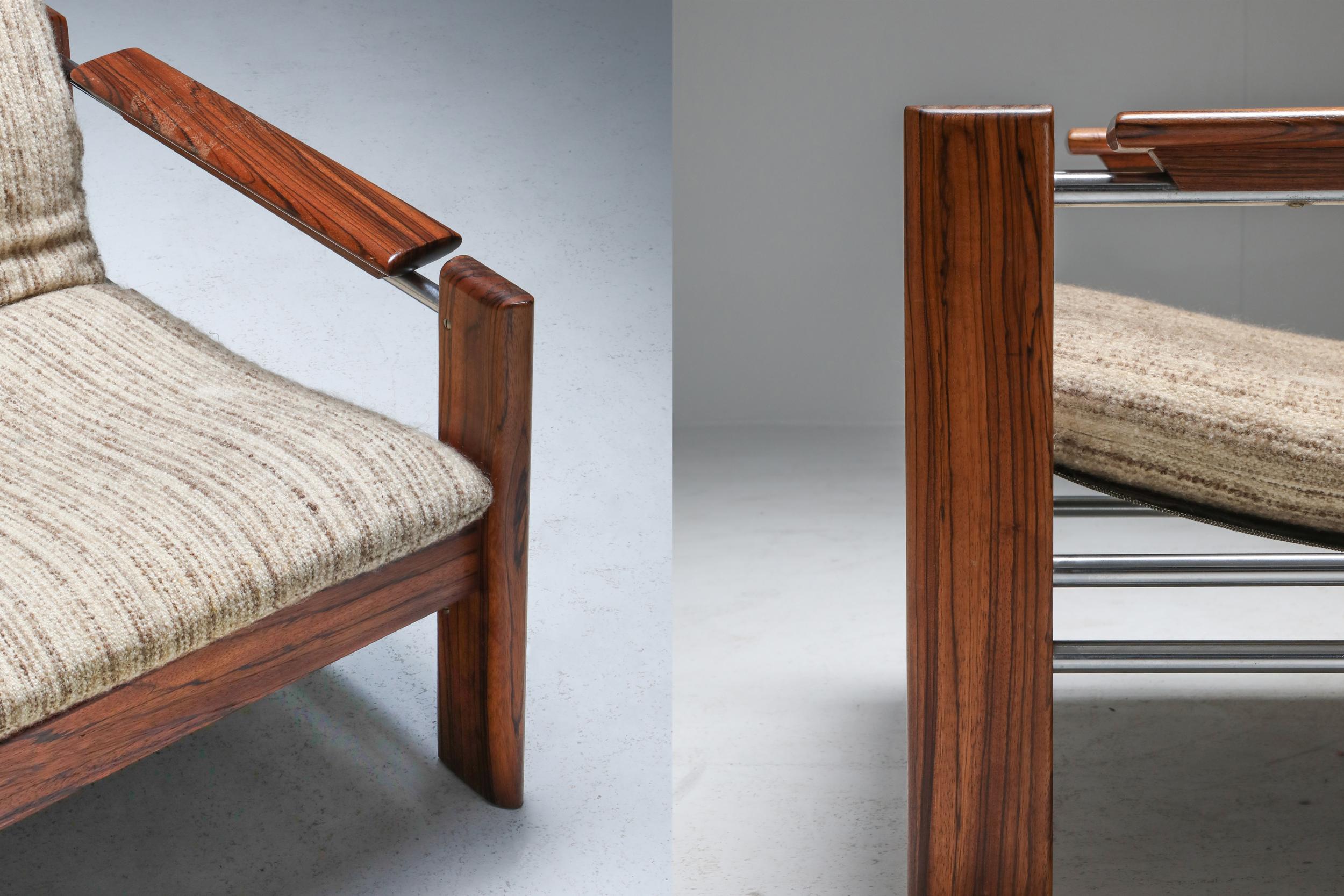 Walnut and Chrome Easy Chairs by Rob Parry for Gelderland 4