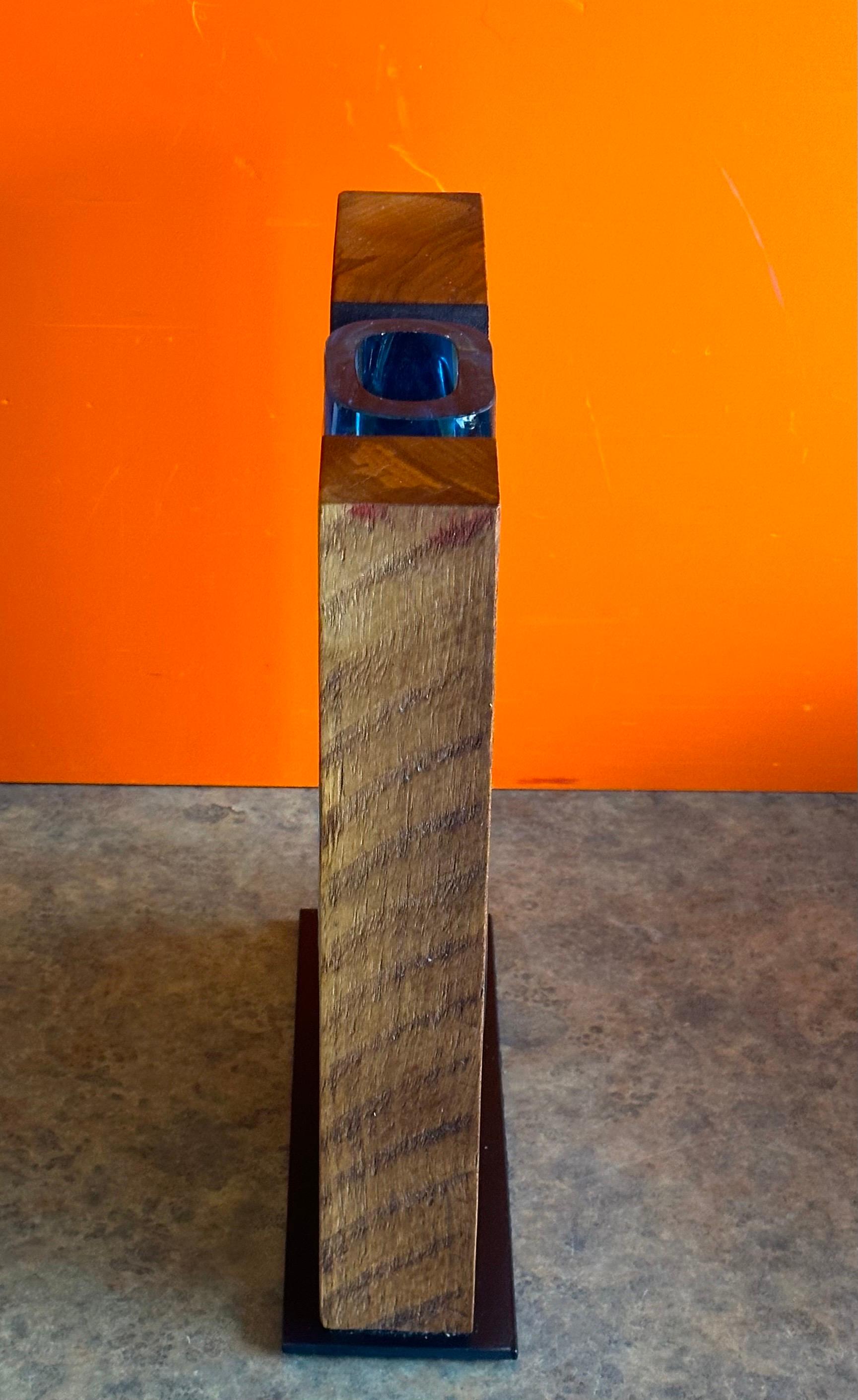 Vase aus Kunstglas aus Nussbaum und Smaragd von Scott Slagerman im Angebot 2