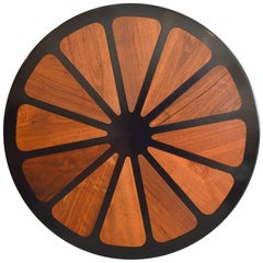 Walnut and Enameled Side Table with Petal Motif Top by Frank Rohloff, circa 1969