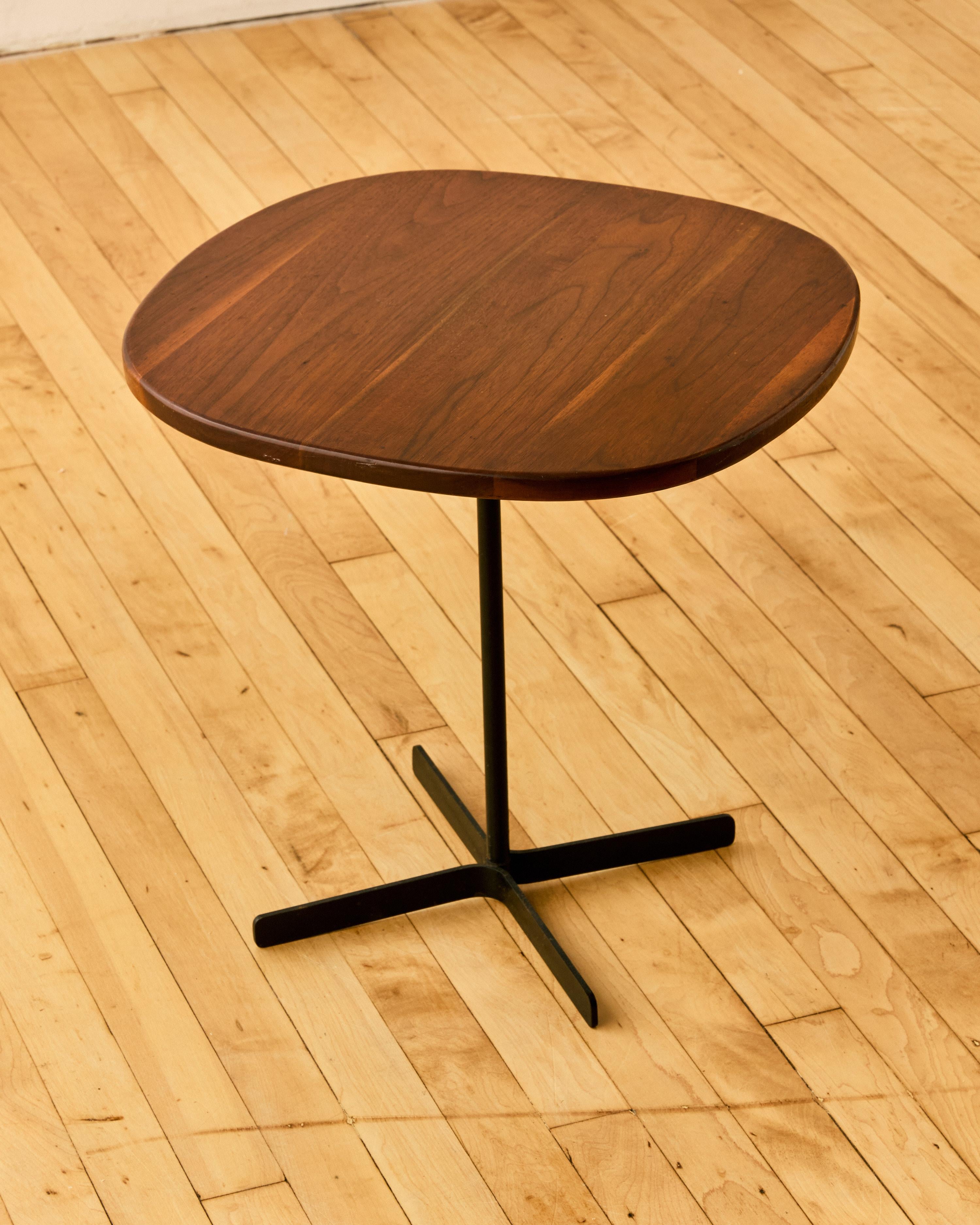 Walnut and enameled steel side table by Allan Gould c. 1955. 