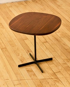 Walnut and Enameled Steel Side Table by Allan Gould