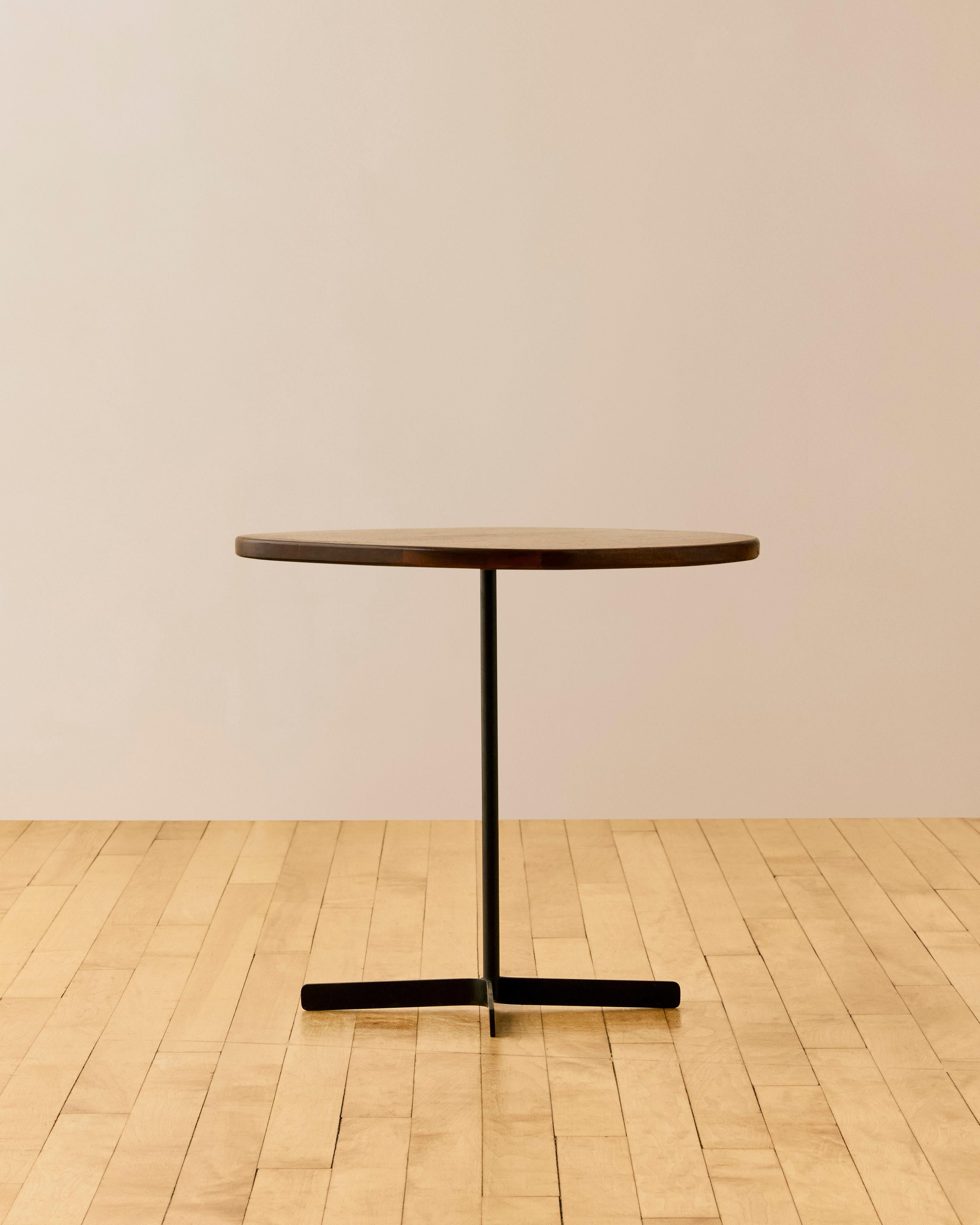 American Walnut and Enameled Steel Side Table by Allan Gould For Sale