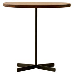Walnut and Enameled Steel Side Table by Allan Gould