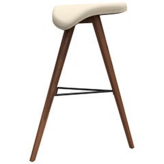 Walnut and Fabric Horse High Stool by Alexandre Caldas