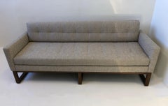 Walnut and Fabric Sofa