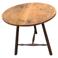 Walnut and Fruitwood Cricket Table of Windsor Style