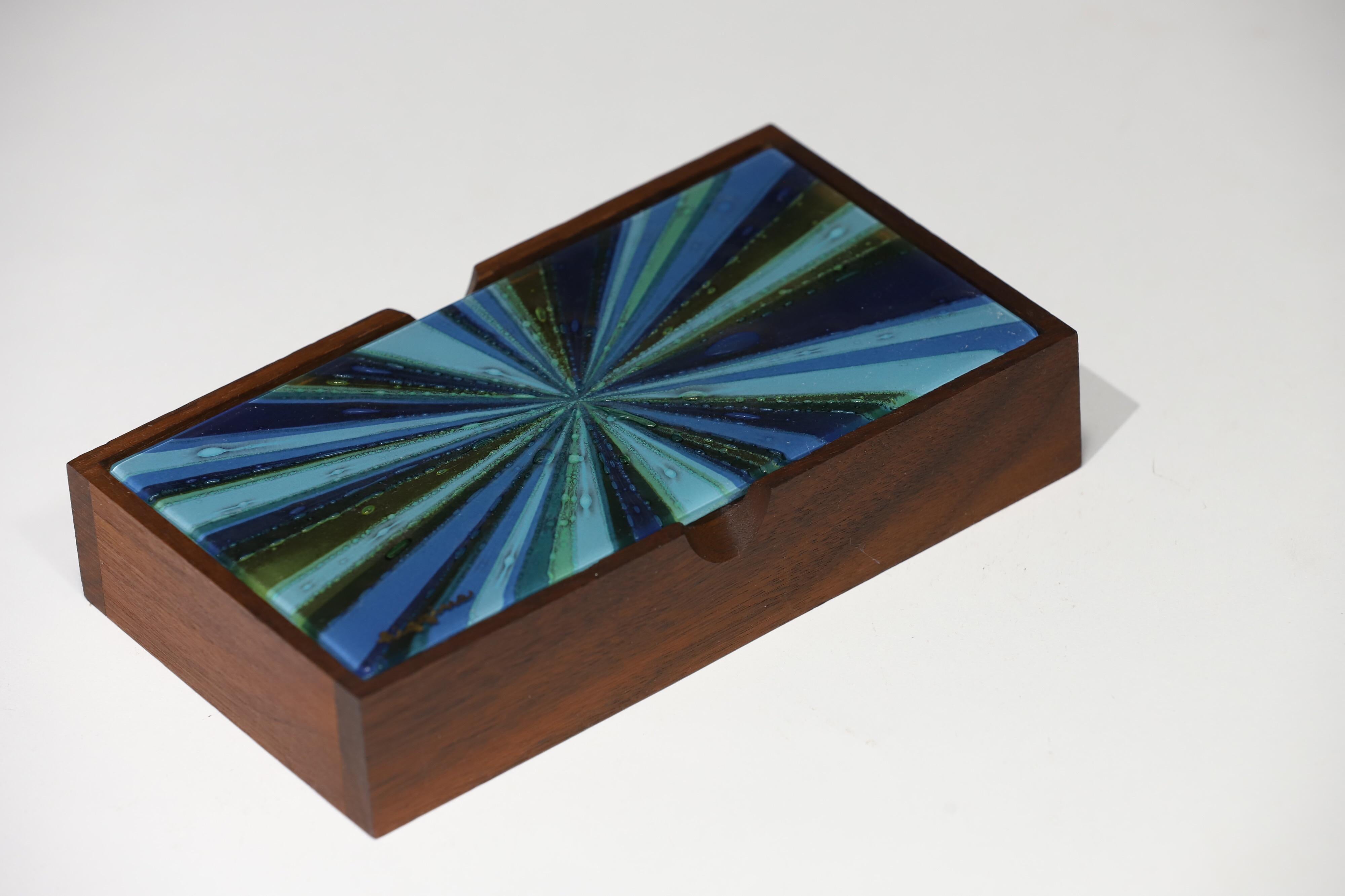 American Walnut and Glass Box by Higgins