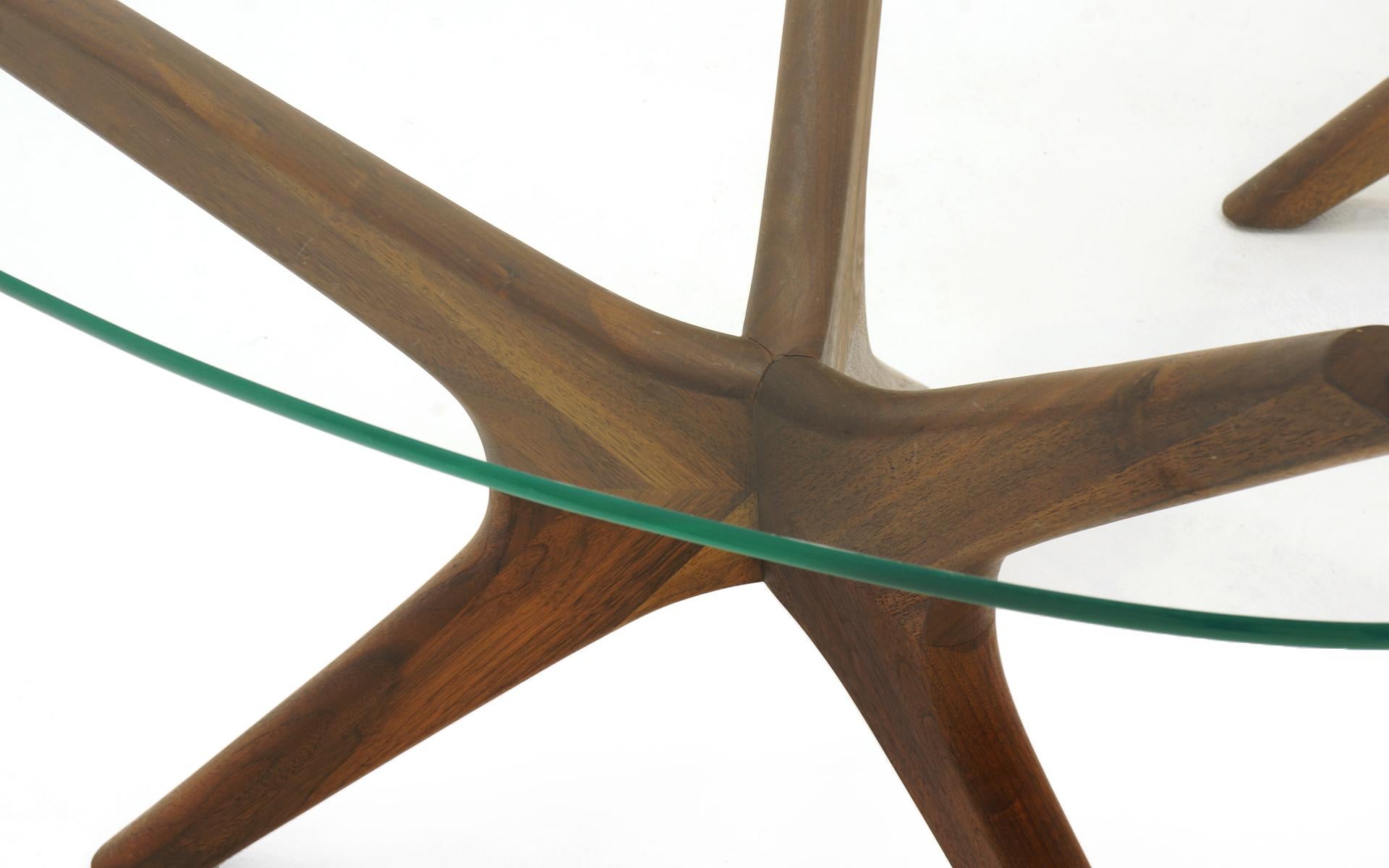 American Walnut and Glass Coffee Table and Pair of Side Tables by Adrian Pearsall 
