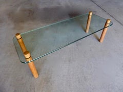 Walnut and Glass Coffee Table Attributed to Fabio Lenci, circa 1969