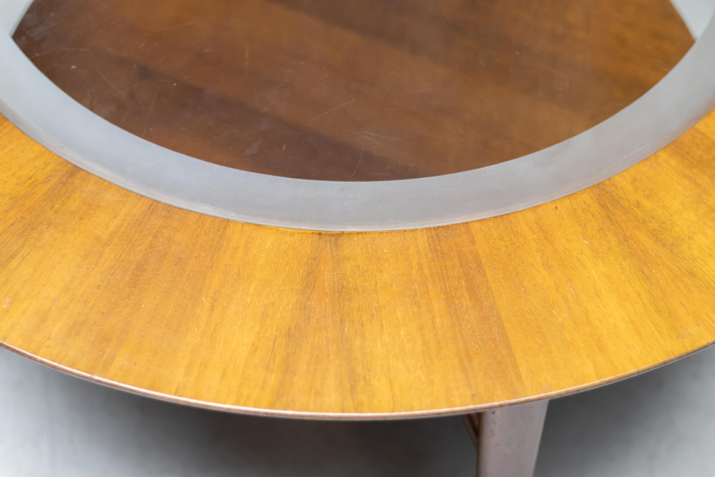 Walnut and Glass Coffee Table, Italy, 1955 For Sale 1