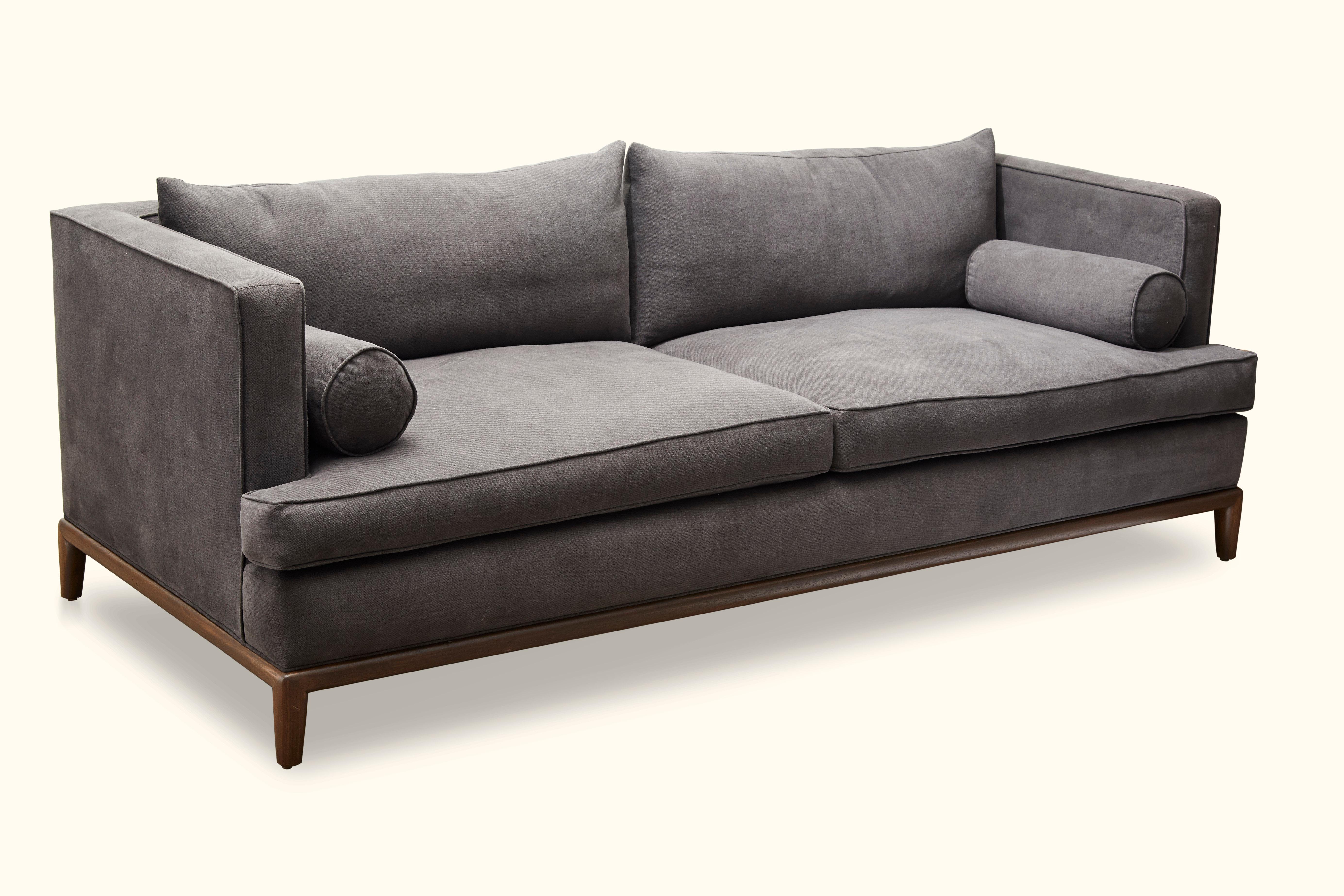 The Franklin sofa is a variation on our Classic Montebello sofa style. It features two down-wrapped seat and back cushions and two bolster pillows. Available finishes and fabric may vary. 

The Lawson-Fenning Collection is designed and handmade in
