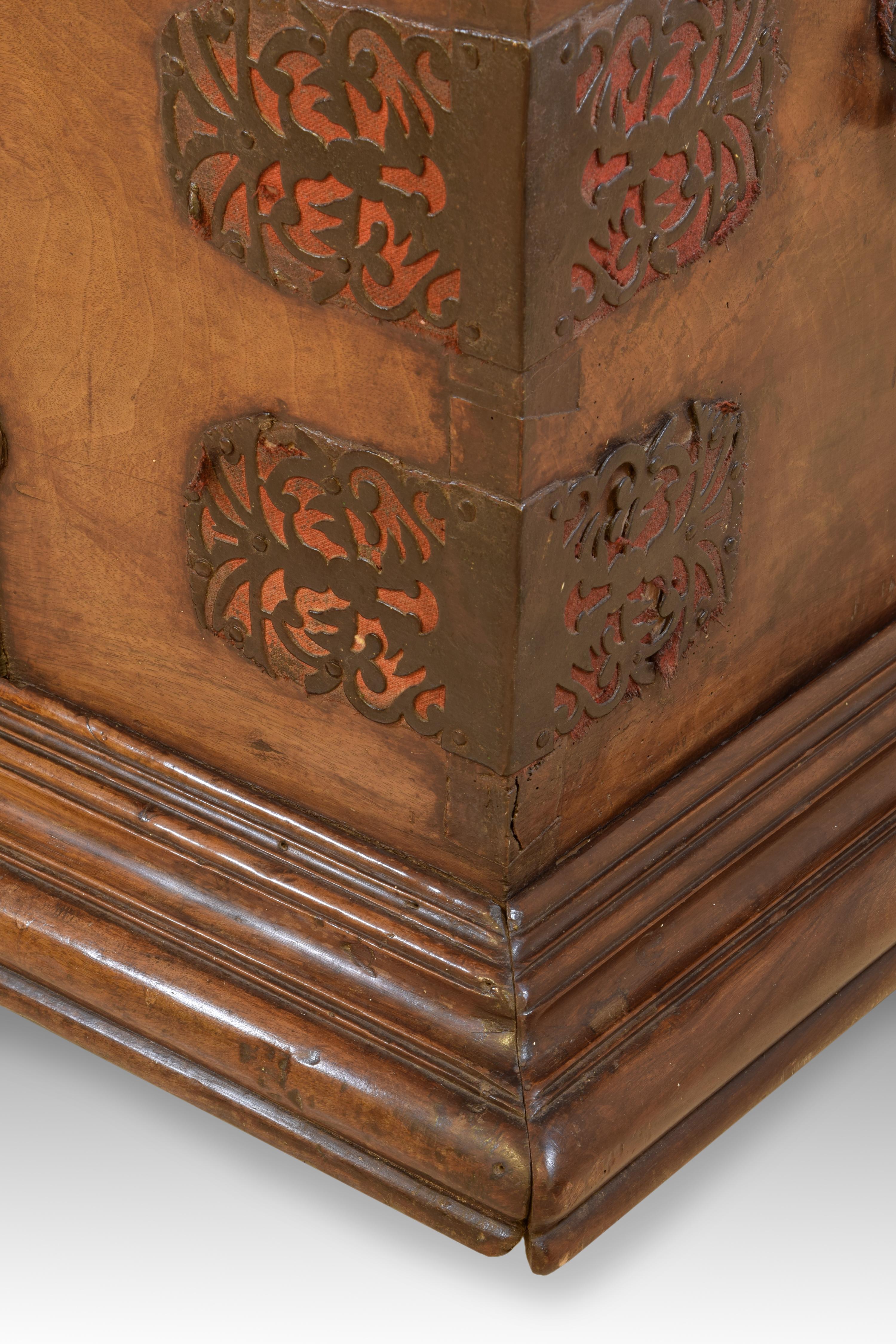 Walnut and Iron Chest, 17th Century For Sale 2