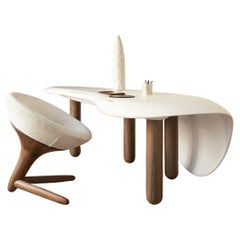 Walnut and lacquer desk