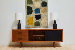 Walnut and Leather Inverness Media Cabinet by Lawson-Fenning