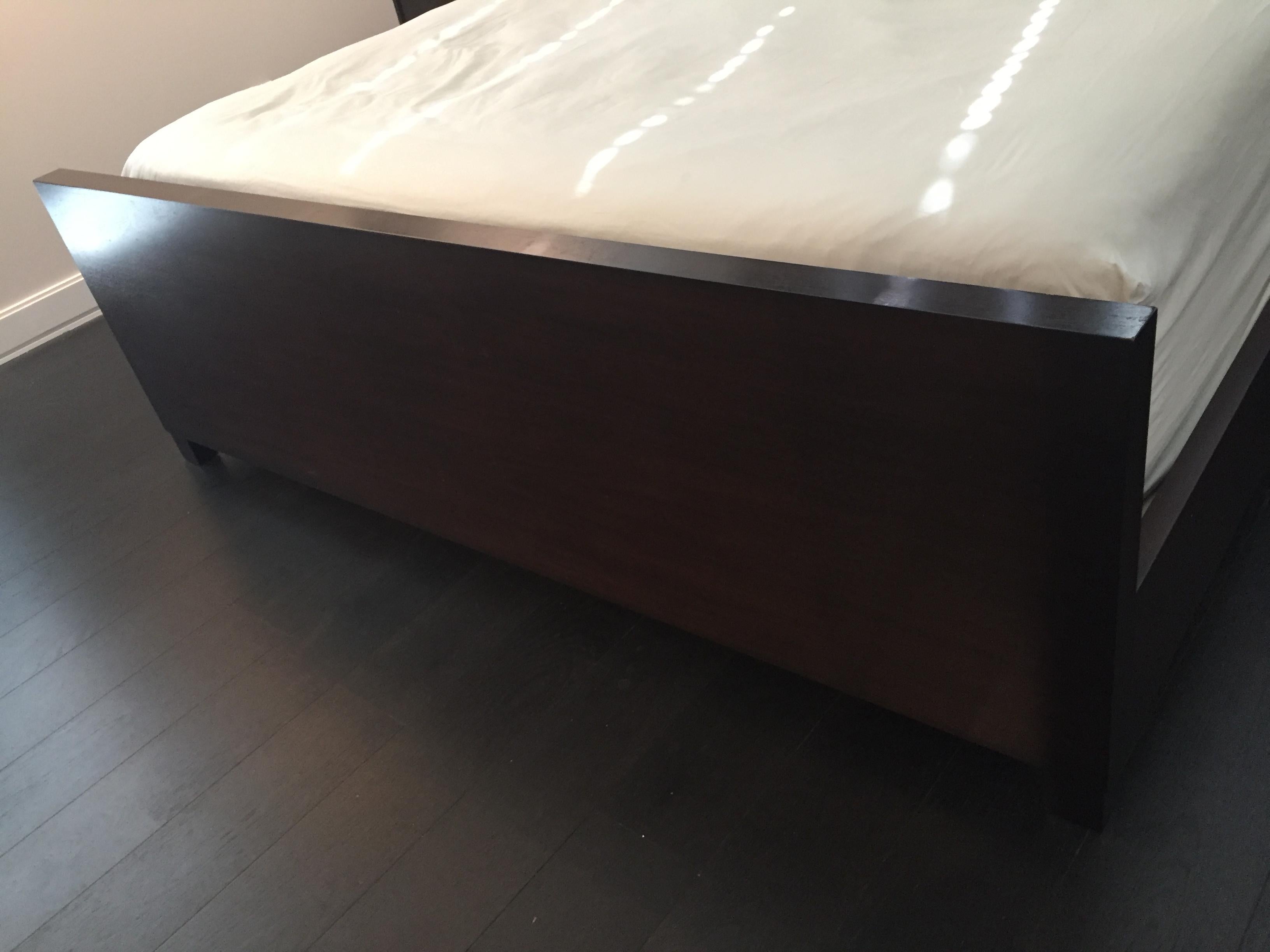 American Walnut and Leather King Size Bed