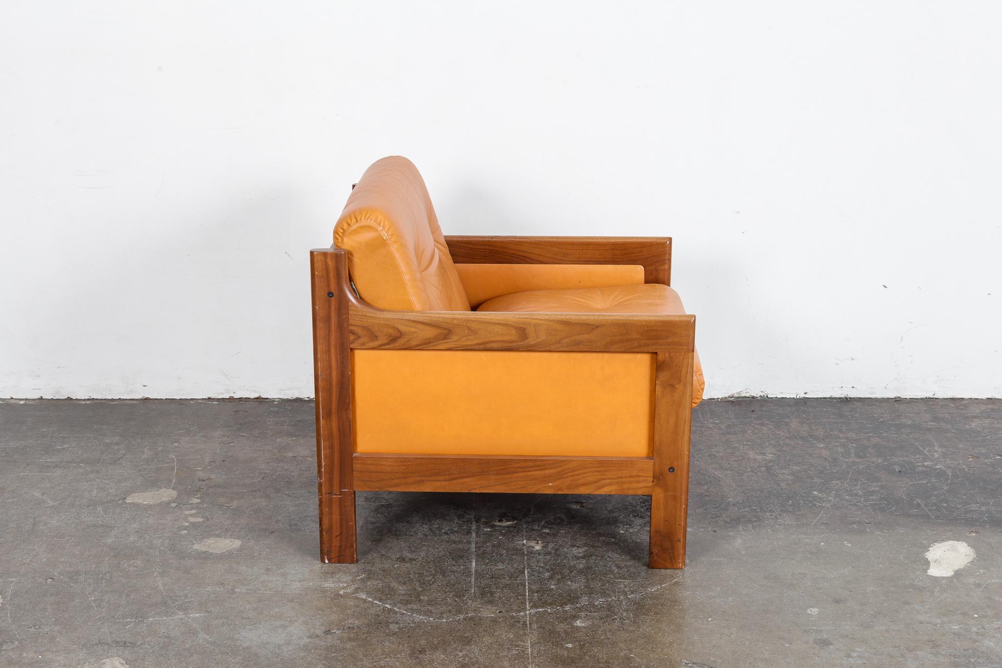 Mid-Century Modern Walnut and Leather Lounge Chair by Karl Erik Ekselius for OPE, Sweden, 1960s