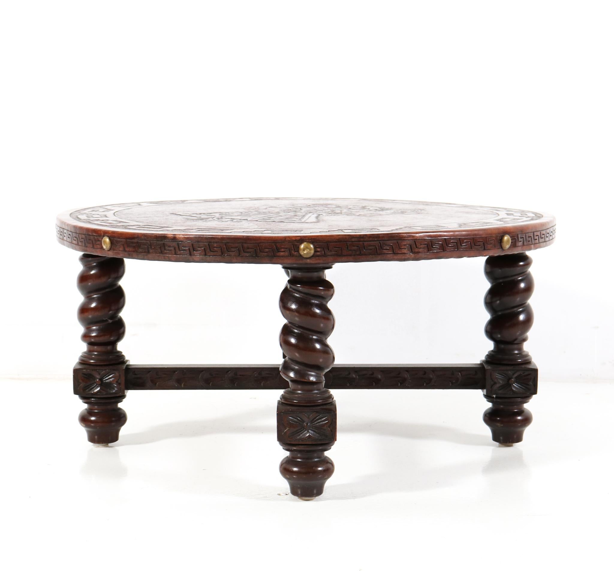 peruvian leather coffee table