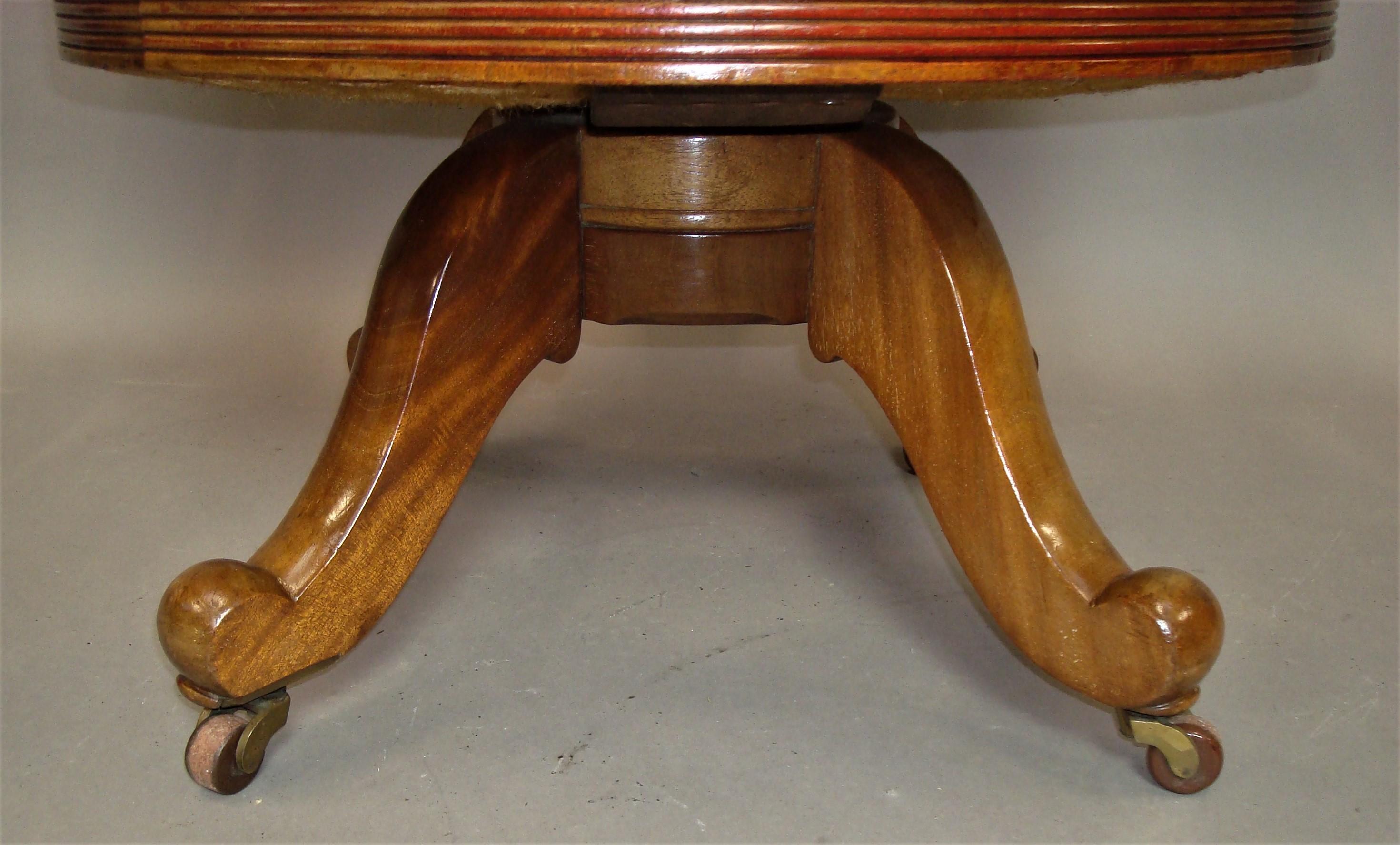 Walnut and Leather Revolving Desk Chair, 19th Century 7