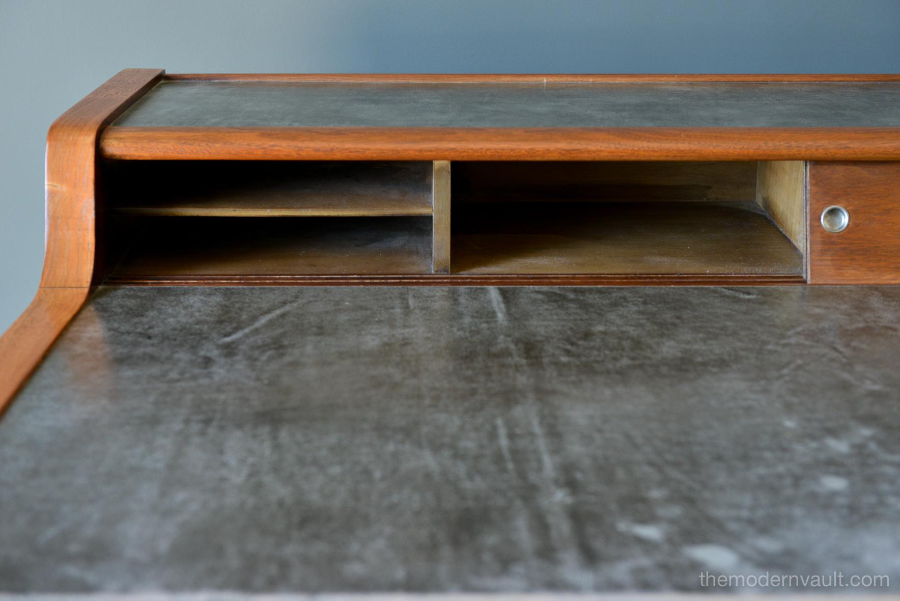 Walnut and Leather Top Desk by John Van Koert for Drexel, circa 1960 6