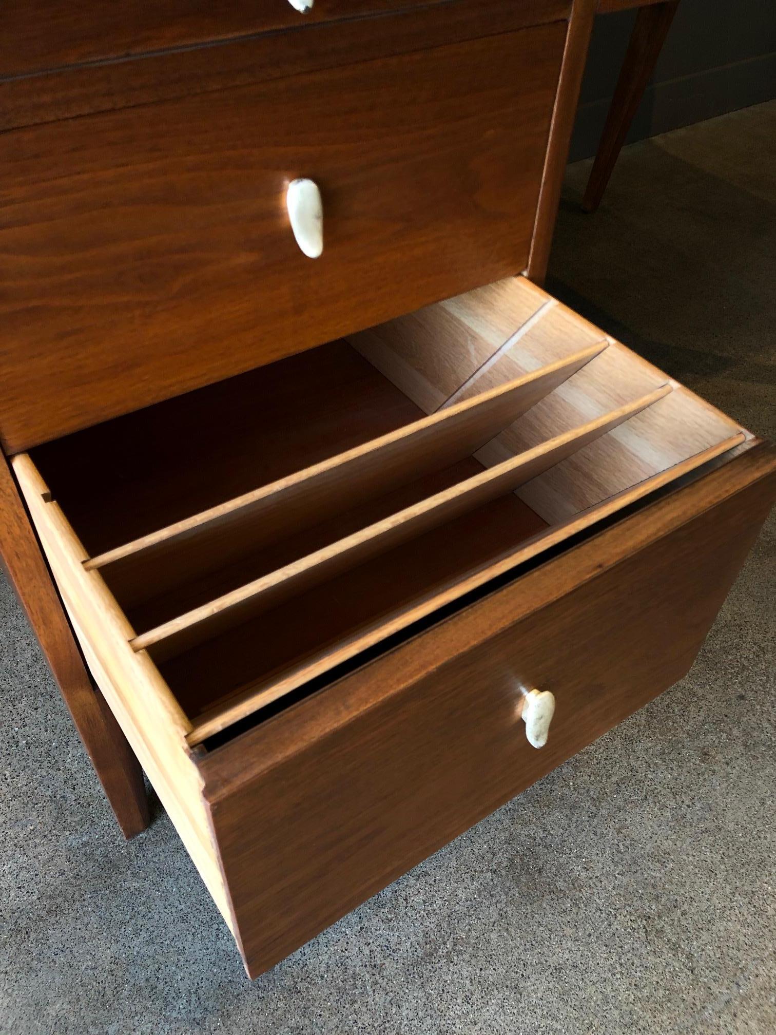 Walnut and Leather Top Desk by John Van Koert for Drexel, circa 1960 7