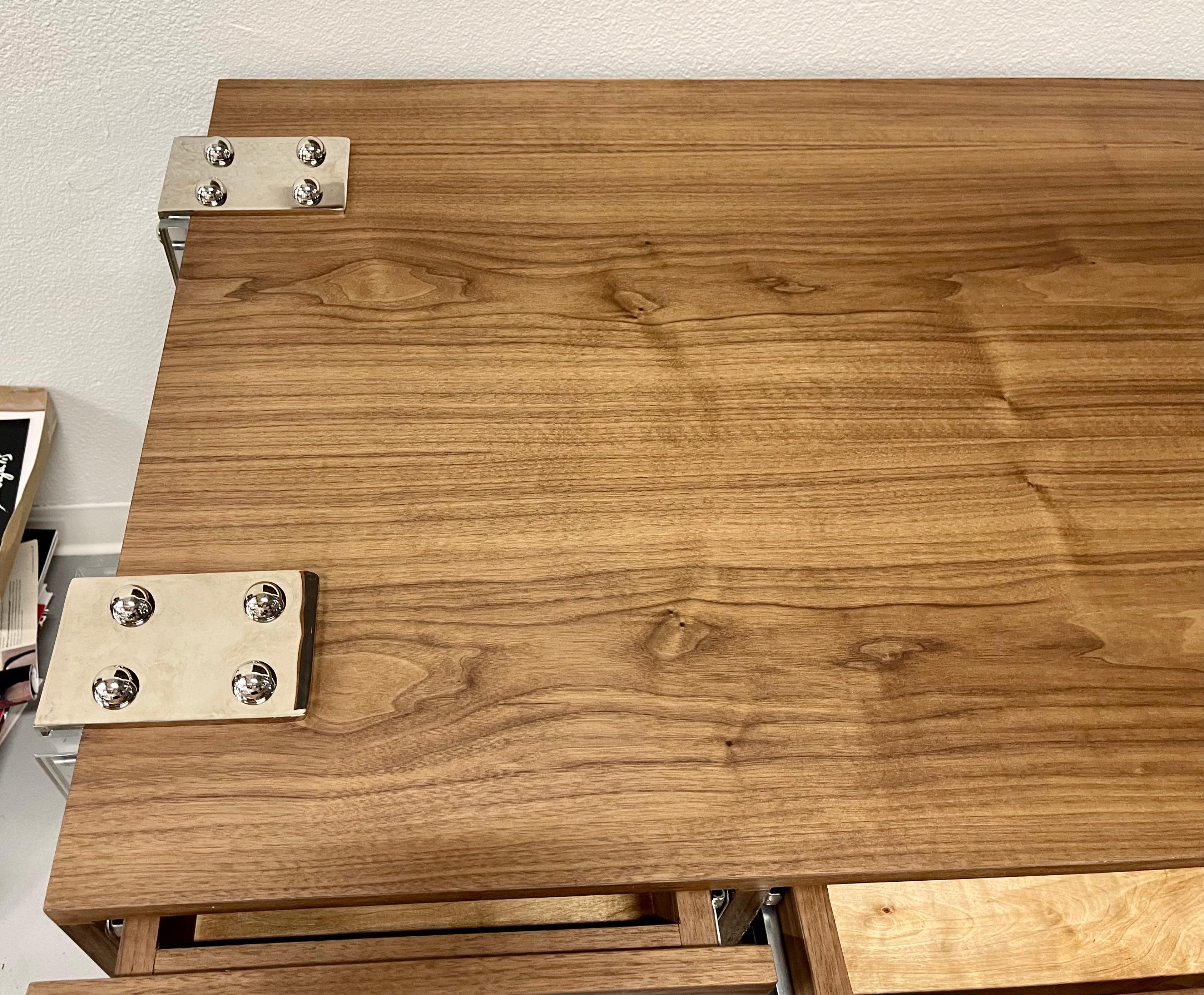Custom Walnut and Lucite Desk  4