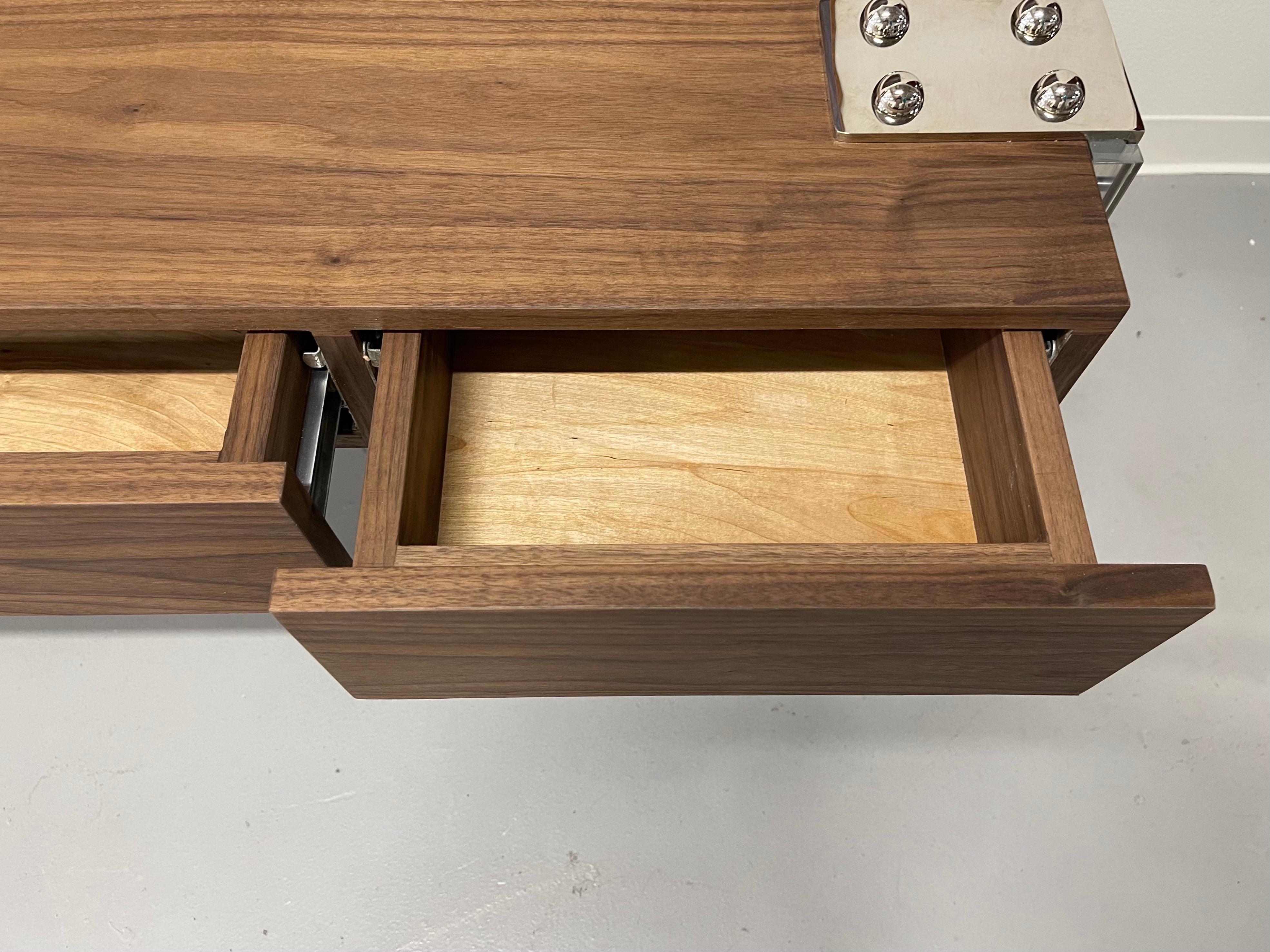 Custom Walnut and Lucite Desk  1