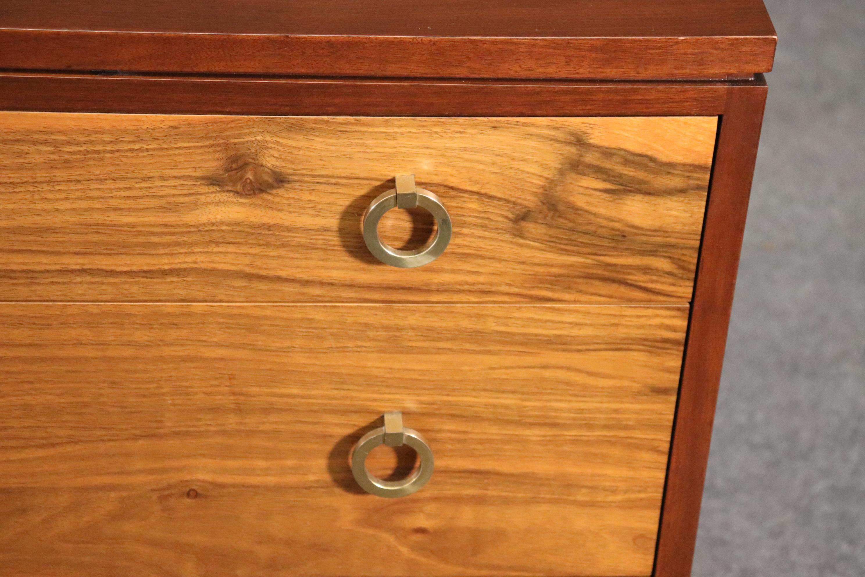 Mid-20th Century Walnut and Mahogany Dunbar Mid Century Modern Commode Chest c1970