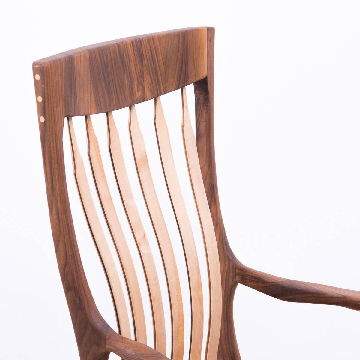 Walnut and Maple Chair in Manner of Sam Maloof 1