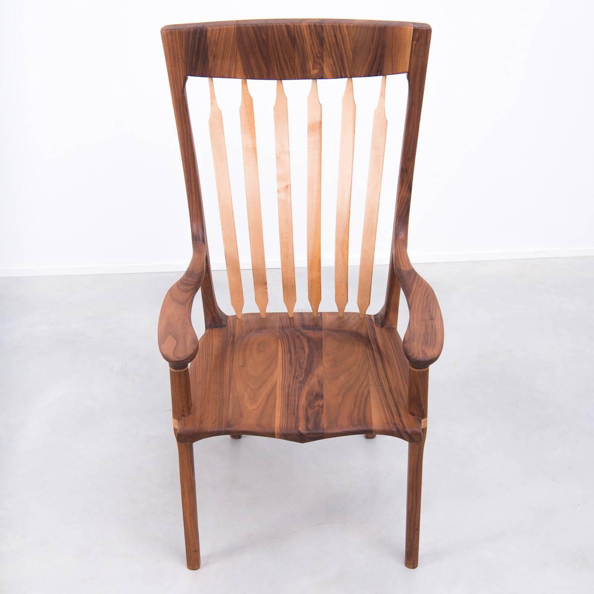 Walnut and Maple Chair in Manner of Sam Maloof 3