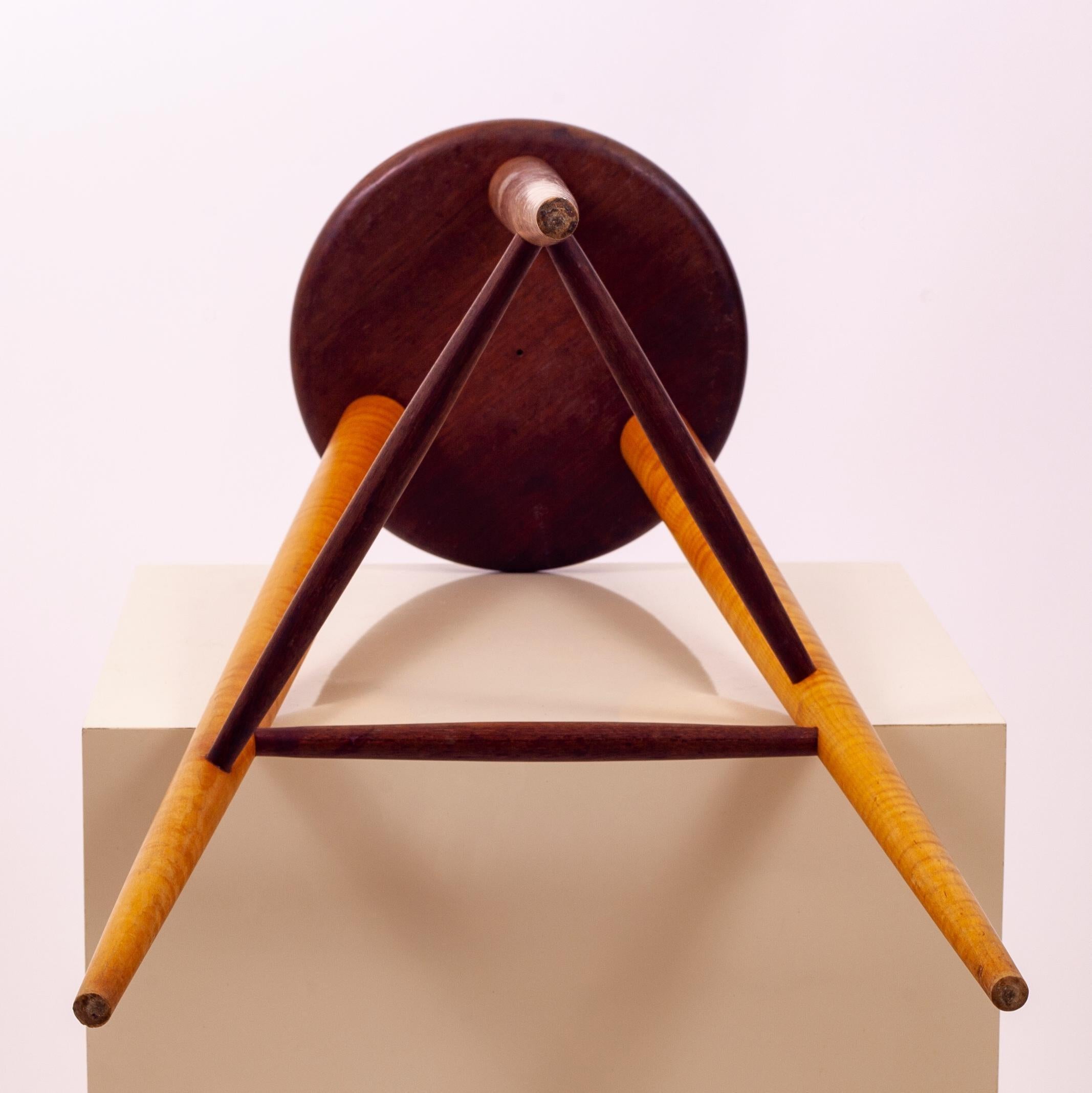Walnut and Maple Studio Stool or Pedestal 1