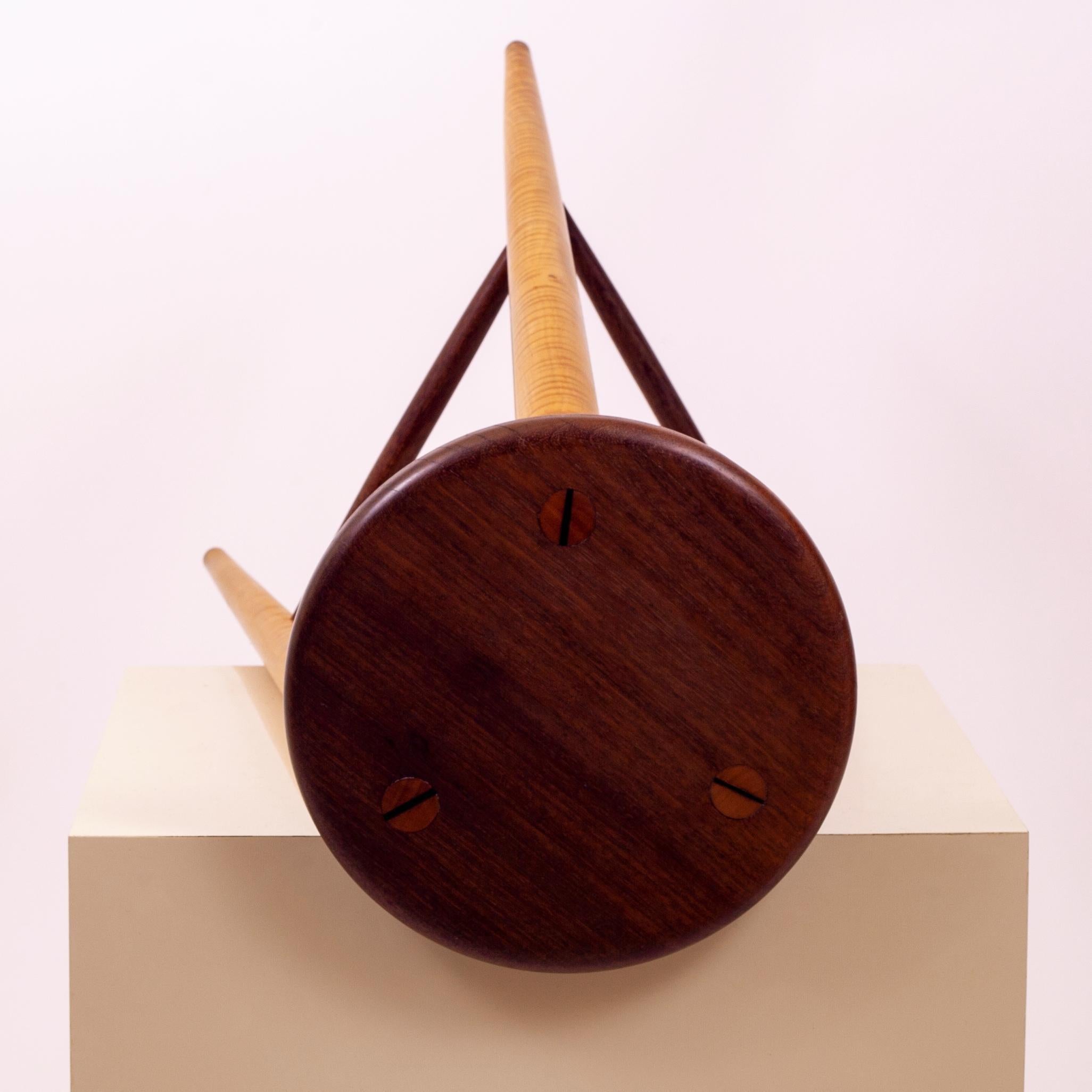 Walnut and Maple Studio Stool or Pedestal 2