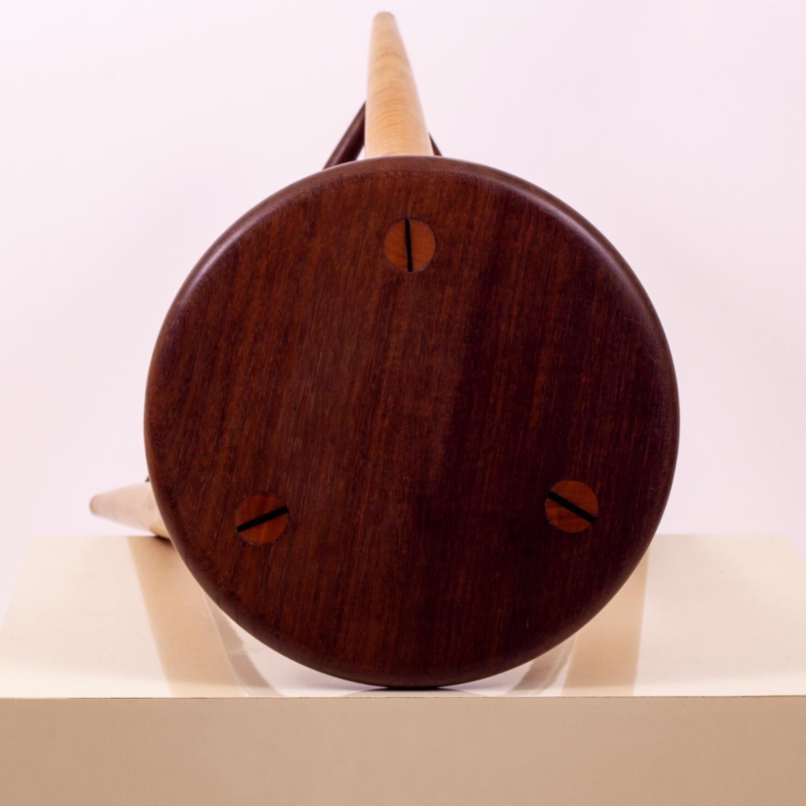 Walnut and Maple Studio Stool or Pedestal 3