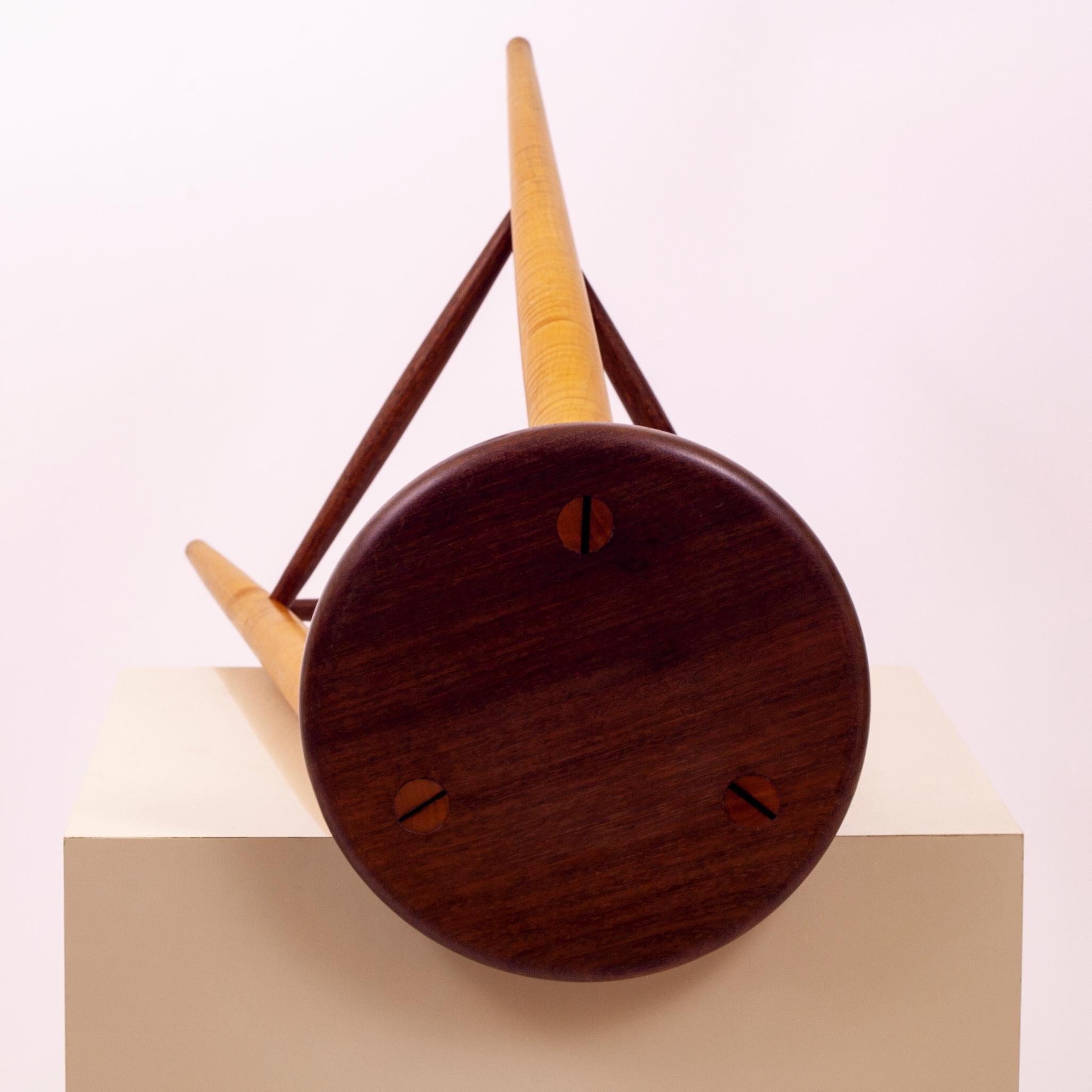 Walnut and Maple Studio Stool or Pedestal 4