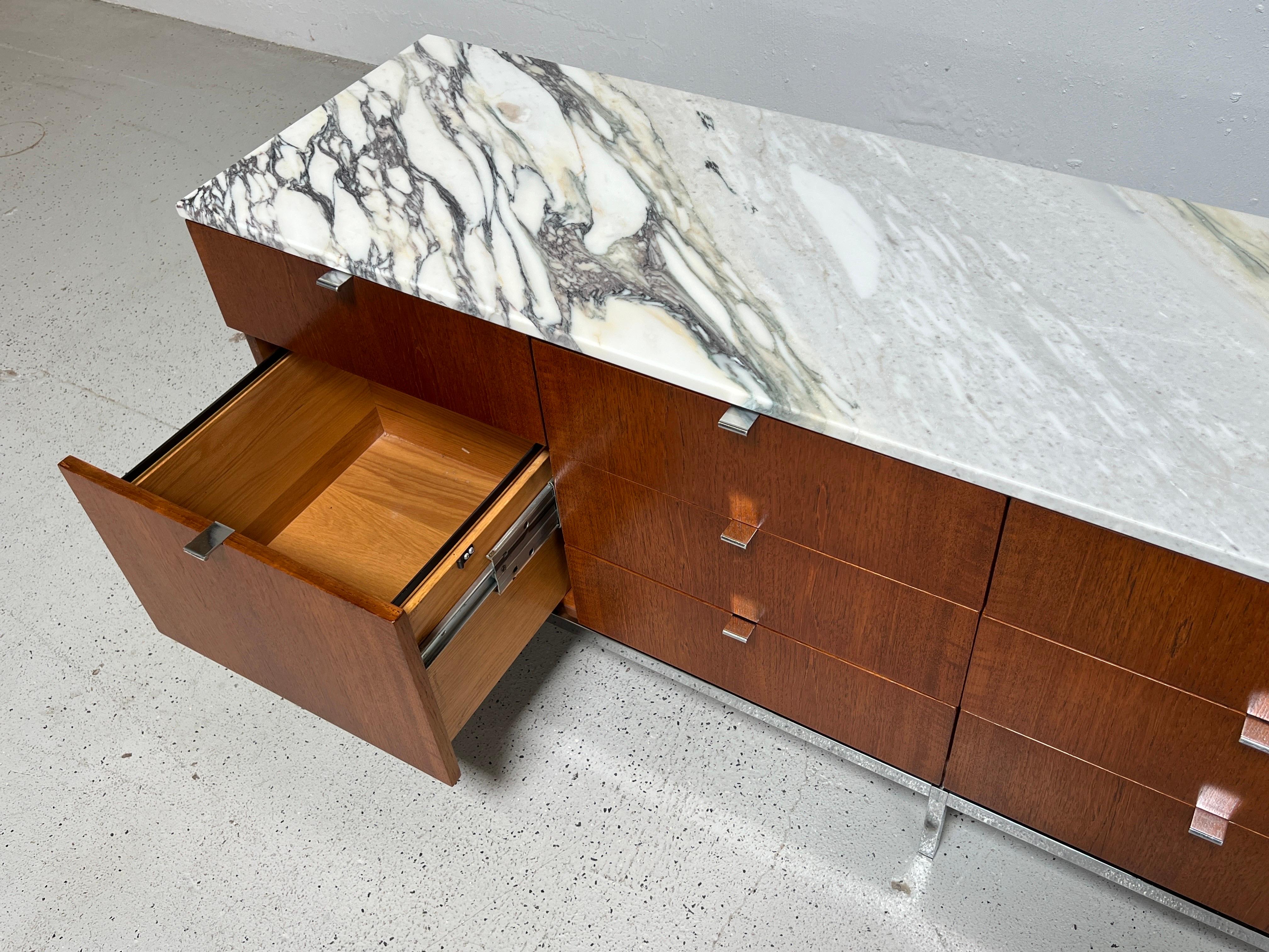Walnut and Marble Credenza by Florence Knoll for Knoll 6
