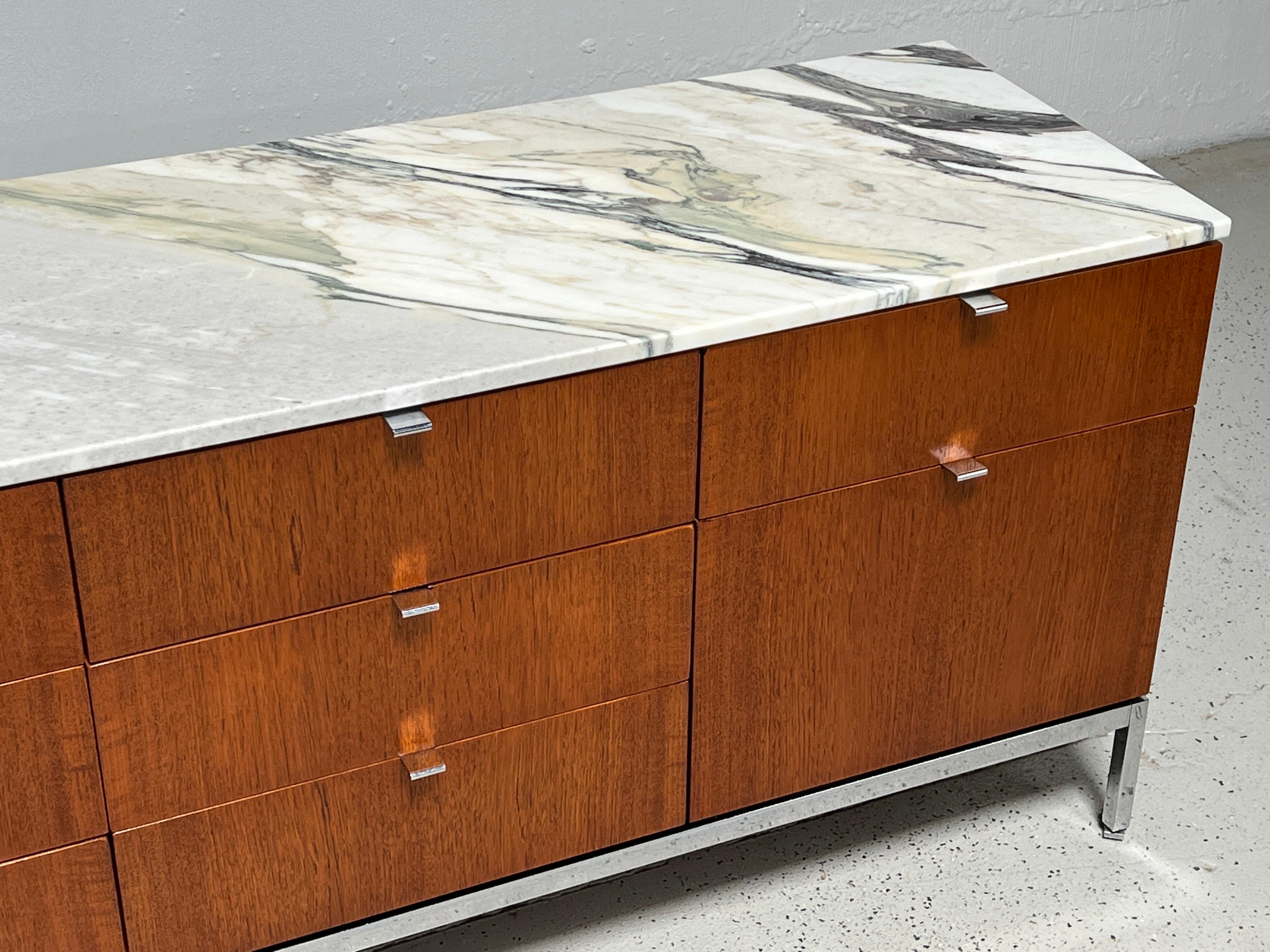 Walnut and Marble Credenza by Florence Knoll for Knoll 7