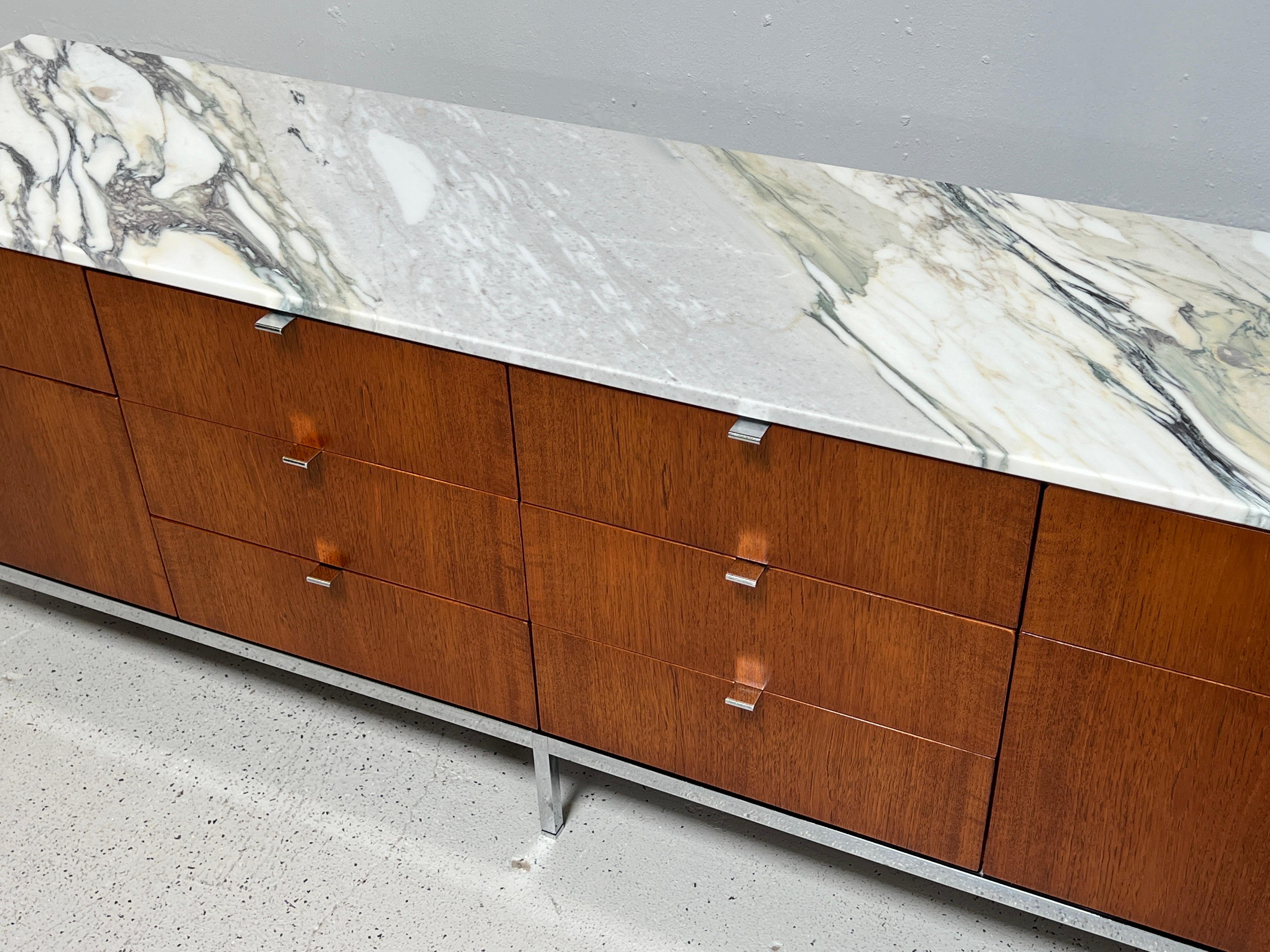 Walnut and Marble Credenza by Florence Knoll for Knoll 8