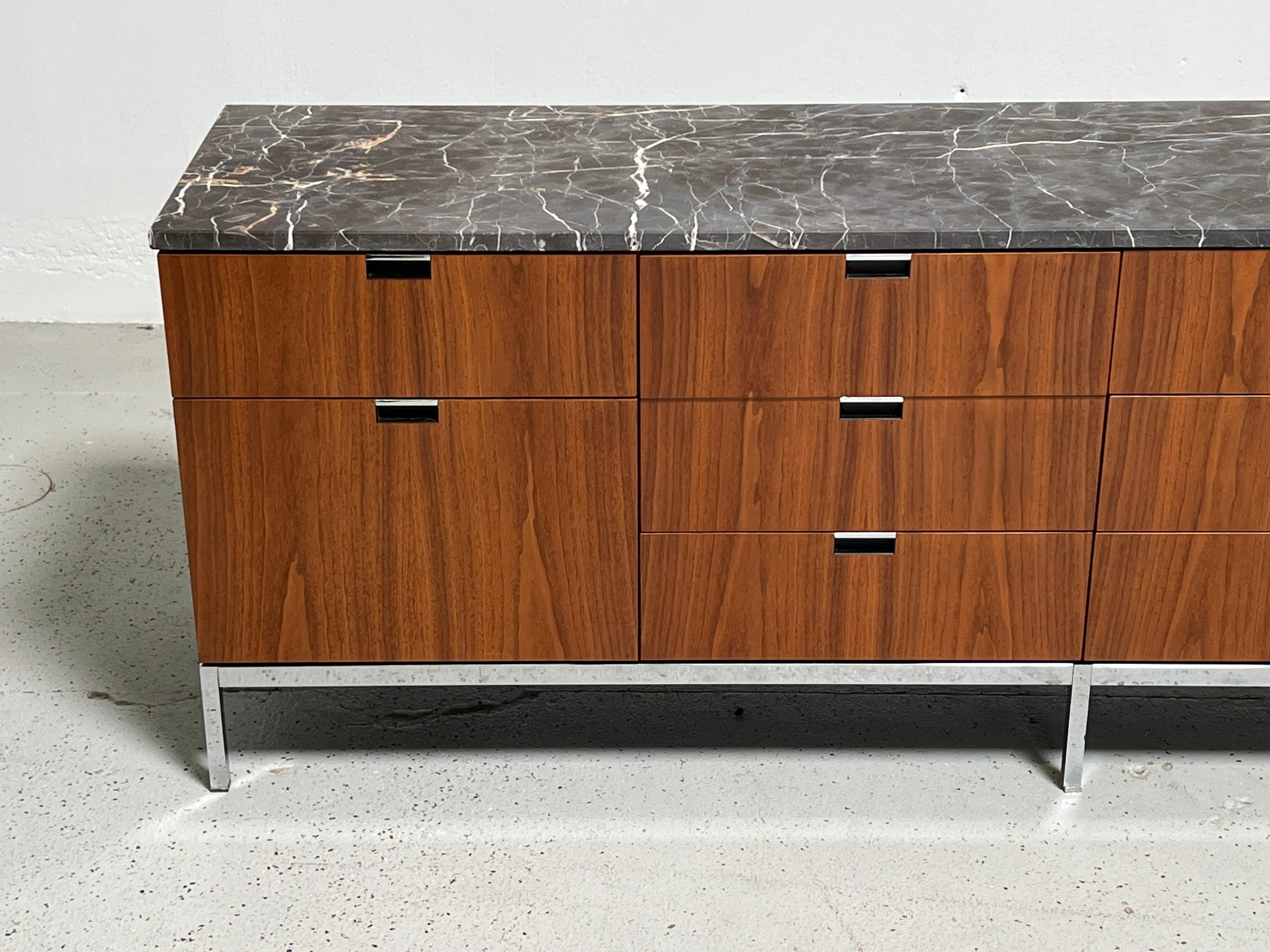 Walnut and Marble Credenza by Florence Knoll for Knoll 1