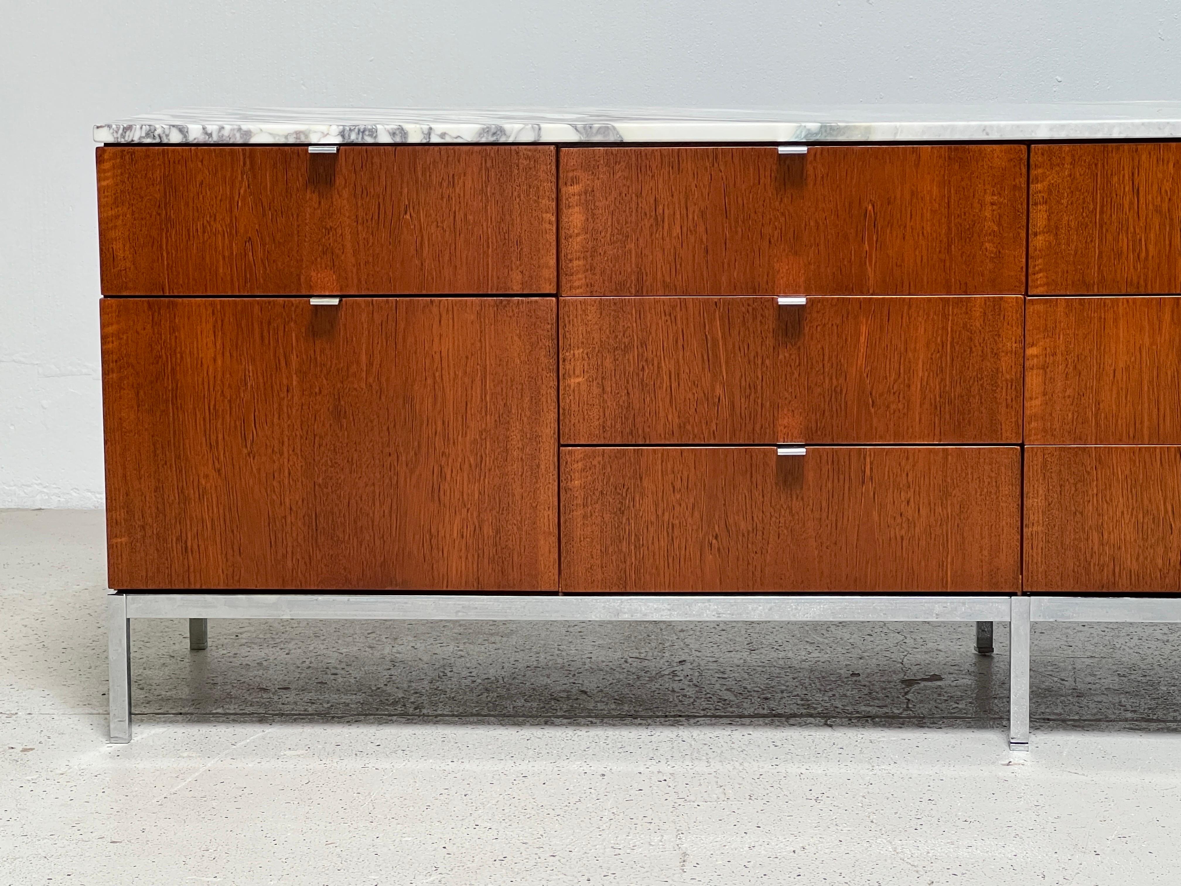 Walnut and Marble Credenza by Florence Knoll for Knoll 1