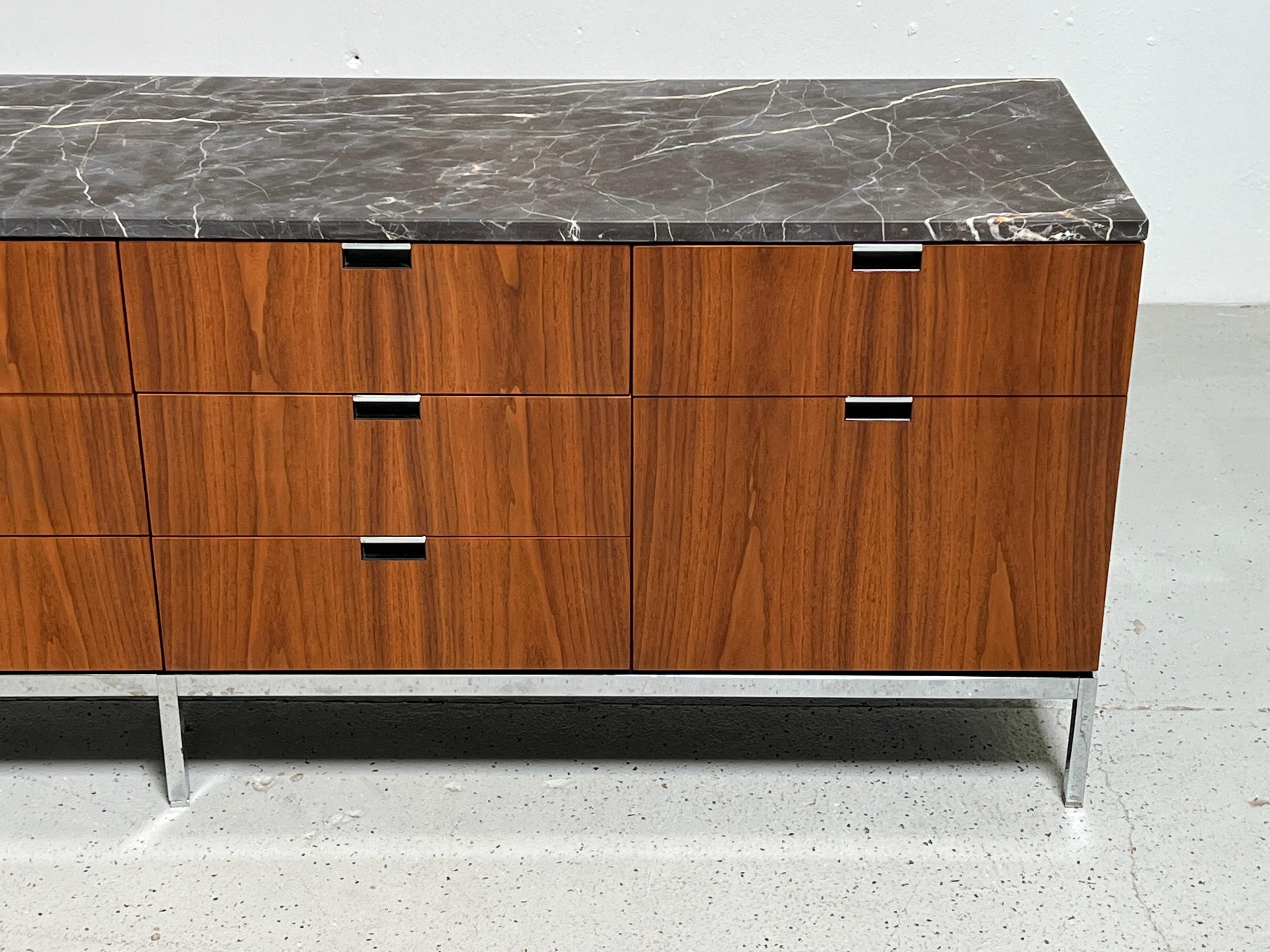Walnut and Marble Credenza by Florence Knoll for Knoll 2