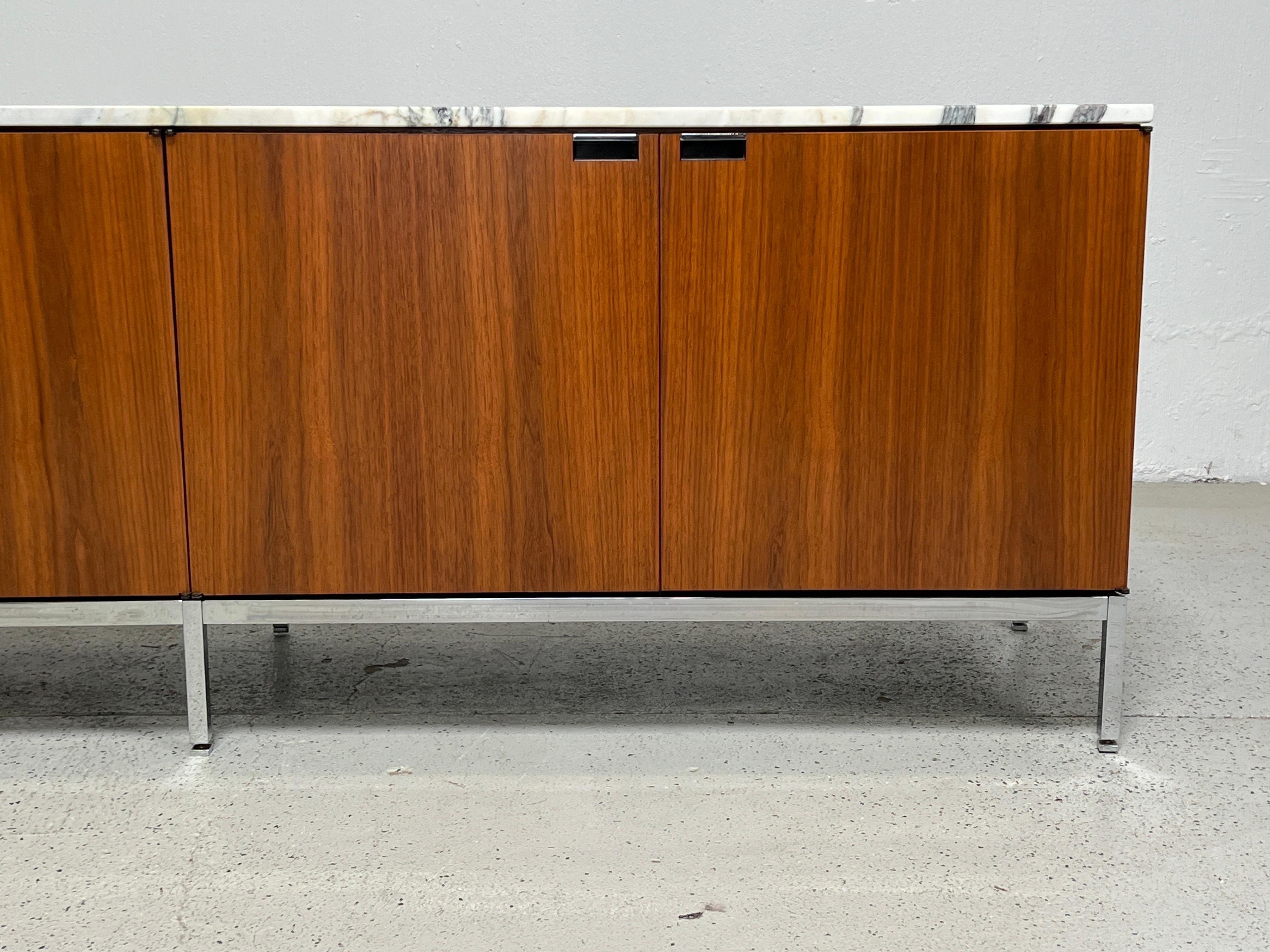 Walnut and Marble Credenza by Florence Knoll for Knoll 3