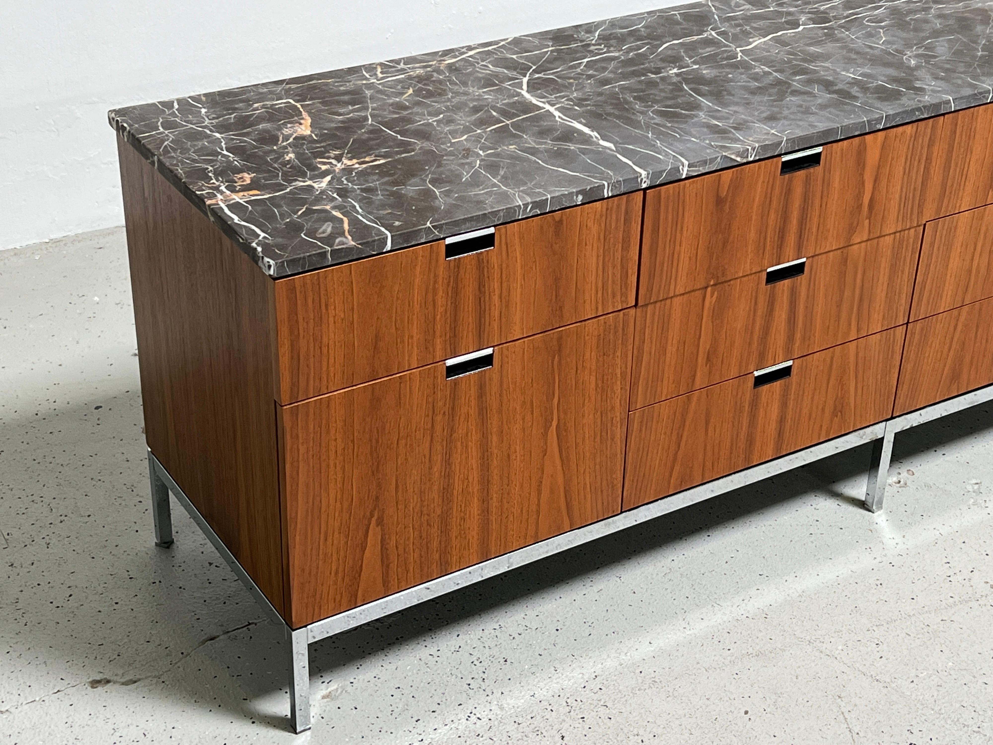 Walnut and Marble Credenza by Florence Knoll for Knoll 4