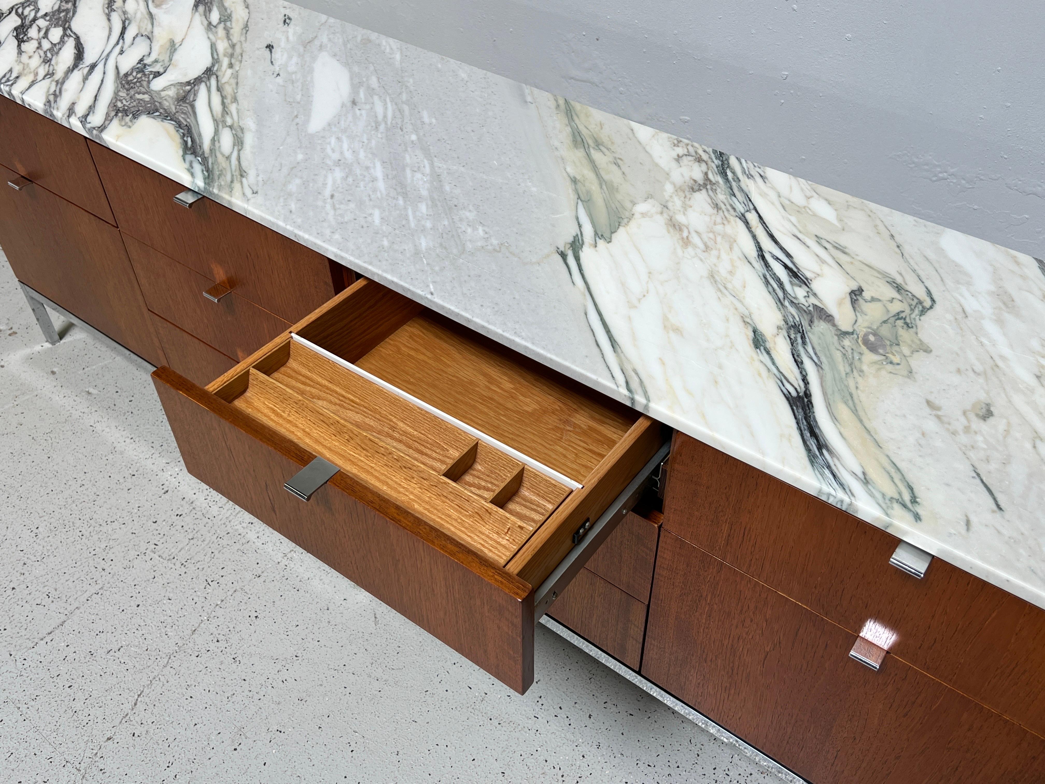 Walnut and Marble Credenza by Florence Knoll for Knoll 4